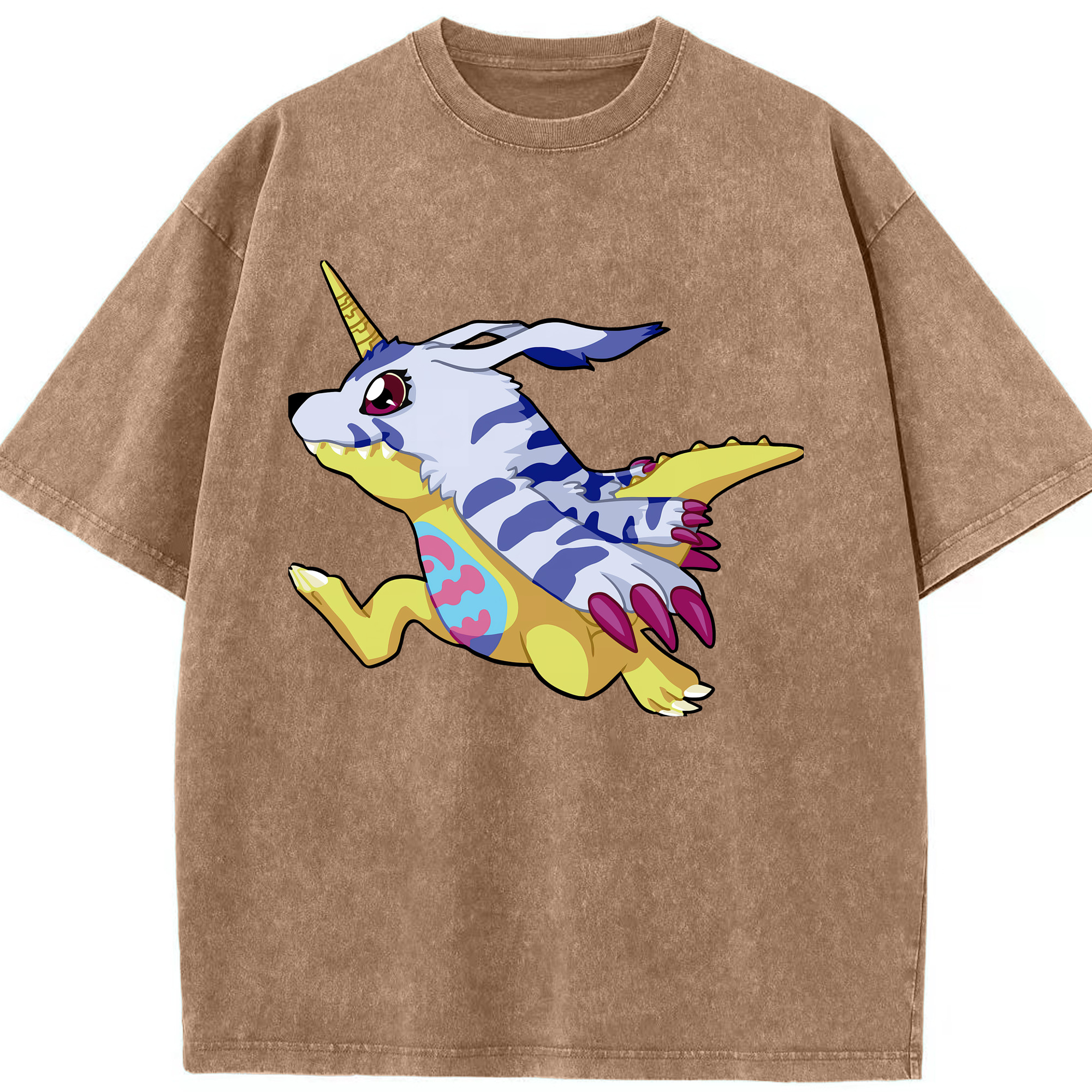（画像用） Digimon デジタルモンスター/デジモン 綿100% ヴィンテージ風 半袖Tシャツ（フロントプリント）