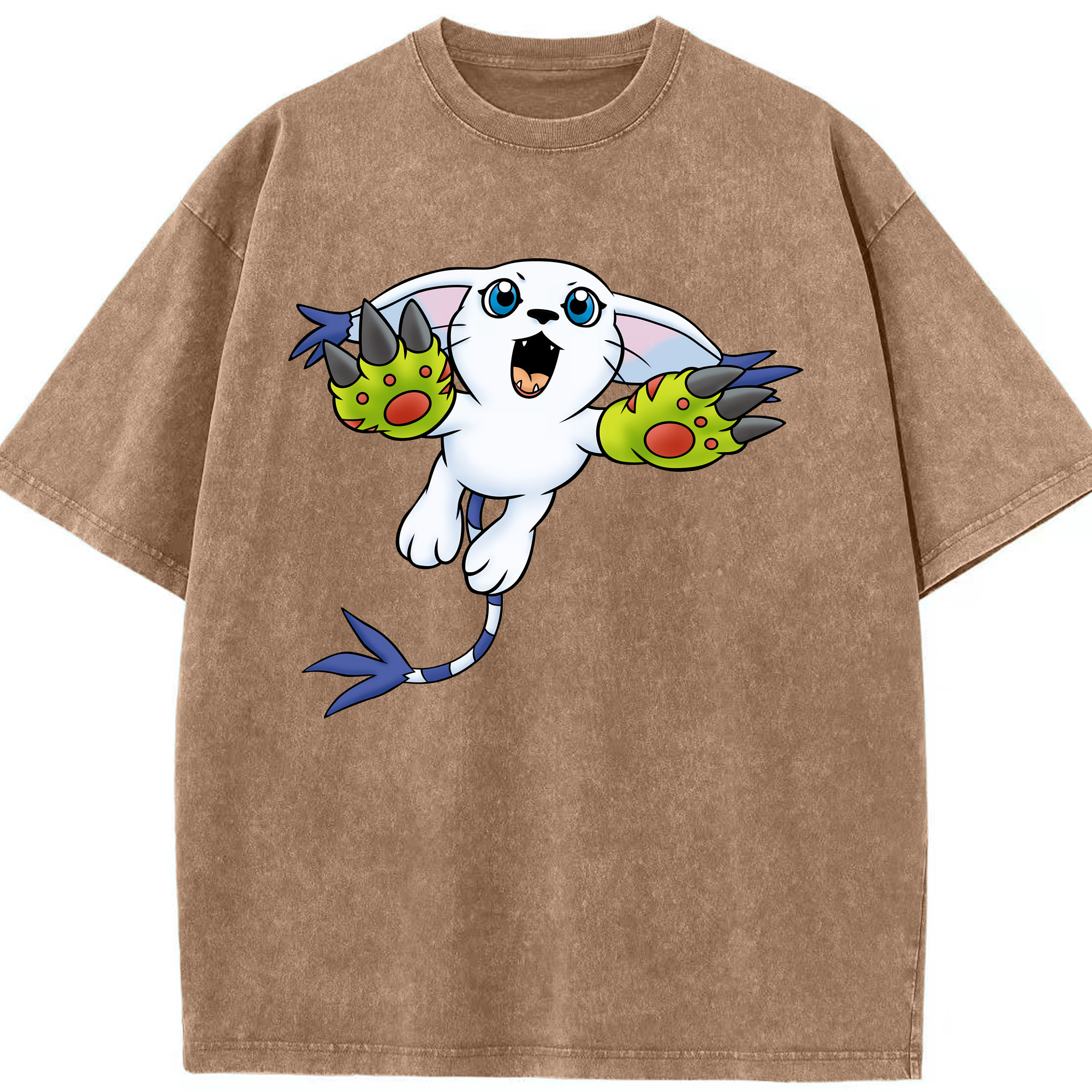 （画像用） Digimon デジタルモンスター/デジモン 綿100% ヴィンテージ風 半袖Tシャツ（フロントプリント）