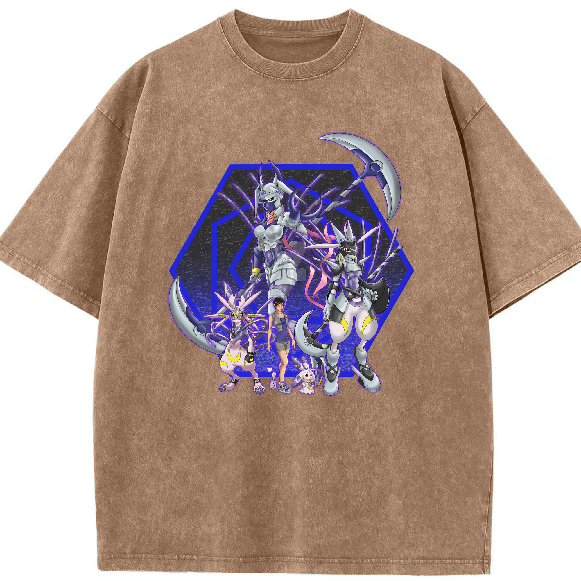 （画像用） Digimon デジタルモンスター/デジモン 綿100% ヴィンテージ風 半袖Tシャツ（フロントプリント）