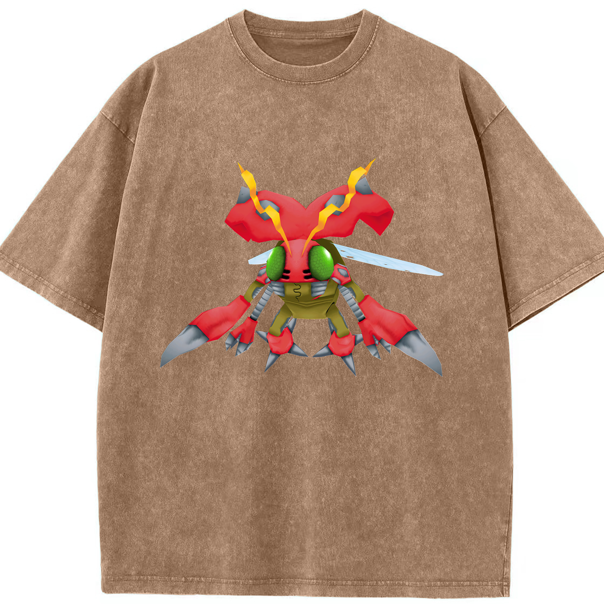 （画像用） Digimon デジタルモンスター/デジモン 綿100% ヴィンテージ風 半袖Tシャツ（フロントプリント）