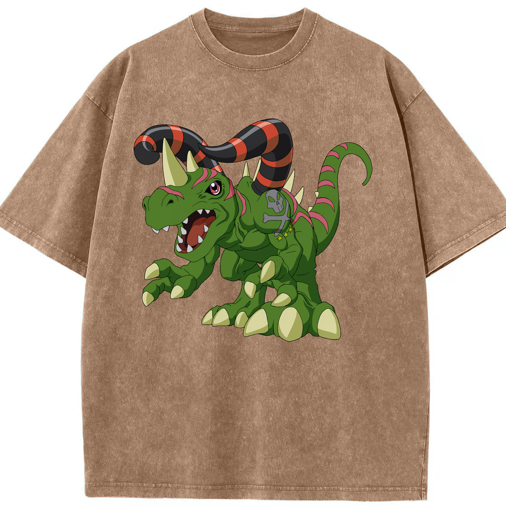 （画像用） Digimon デジタルモンスター/デジモン 綿100% ヴィンテージ風 半袖Tシャツ（フロントプリント）