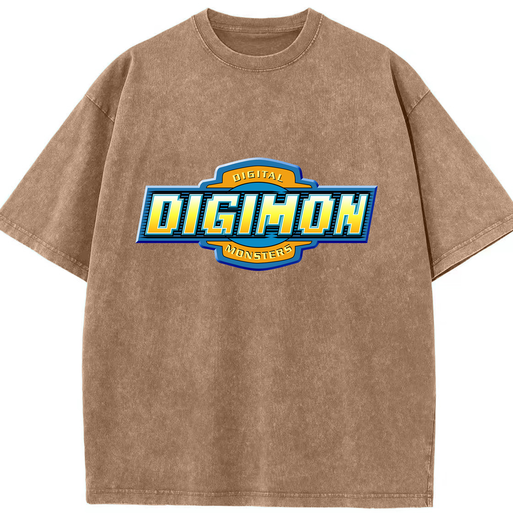 （画像用） Digimon デジタルモンスター/デジモン 綿100% ヴィンテージ風 半袖Tシャツ（フロントプリント）