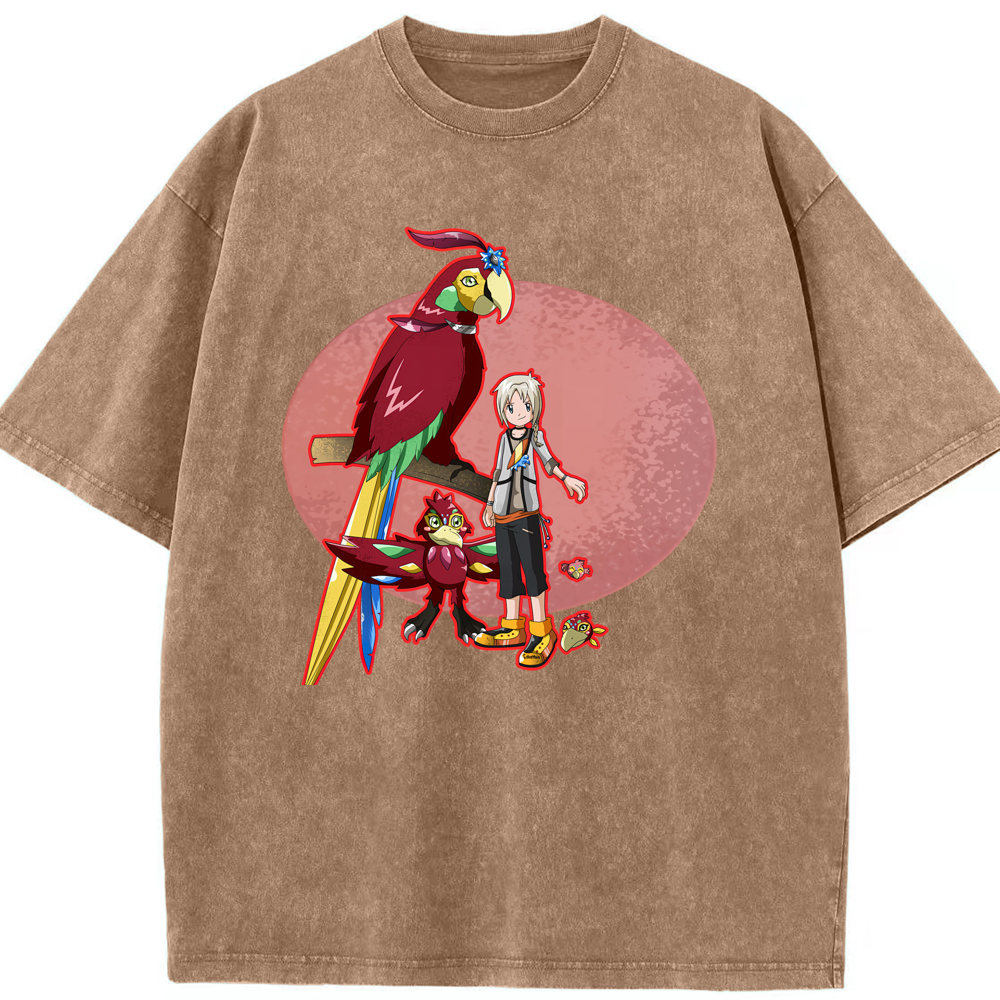 （画像用） Digimon デジタルモンスター/デジモン 綿100% ヴィンテージ風 半袖Tシャツ（フロントプリント）