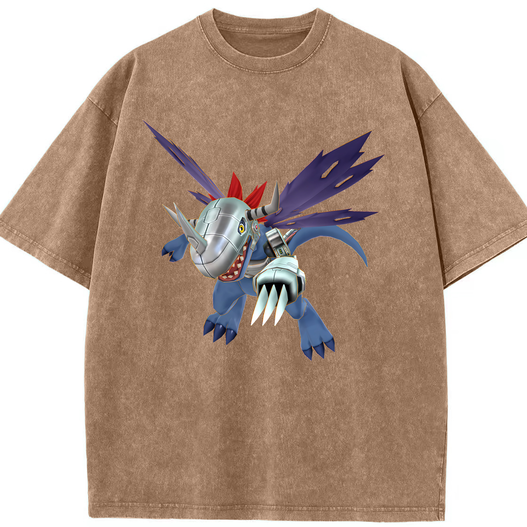 （画像用） Digimon デジタルモンスター/デジモン 綿100% ヴィンテージ風 半袖Tシャツ（フロントプリント）