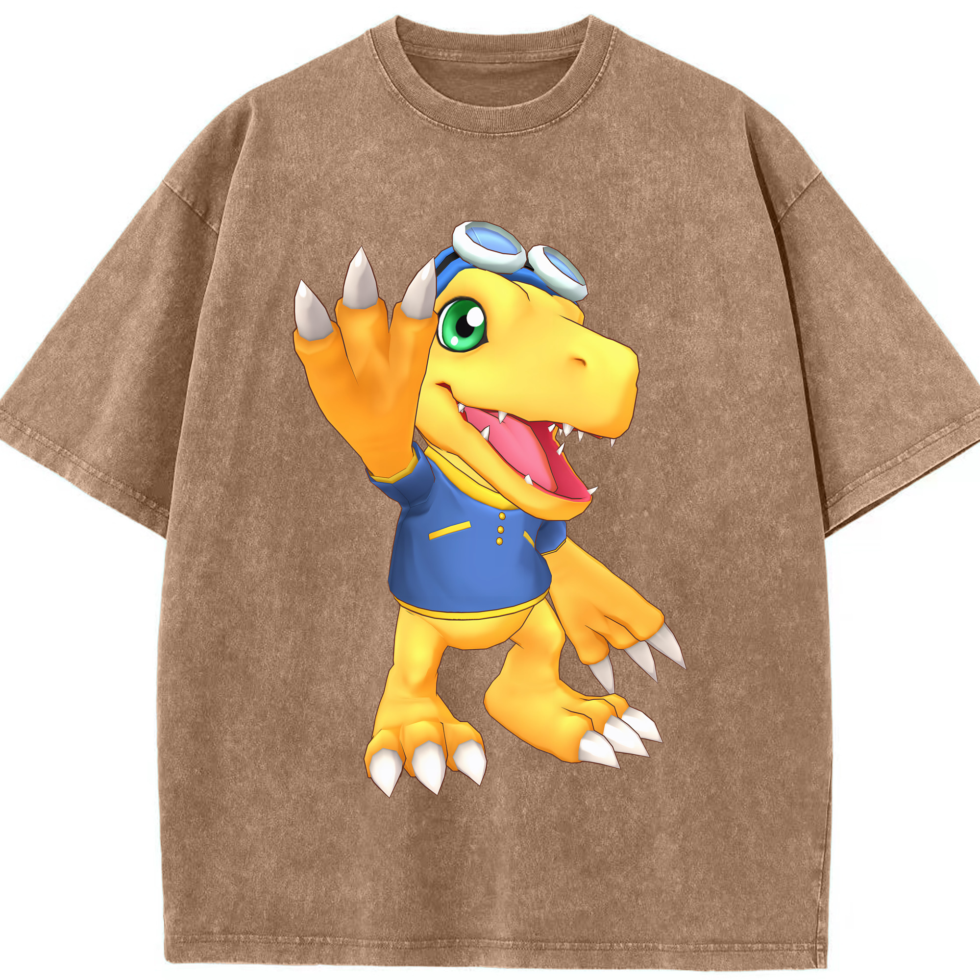 （画像用） Digimon デジタルモンスター/デジモン 綿100% ヴィンテージ風 半袖Tシャツ（フロントプリント）