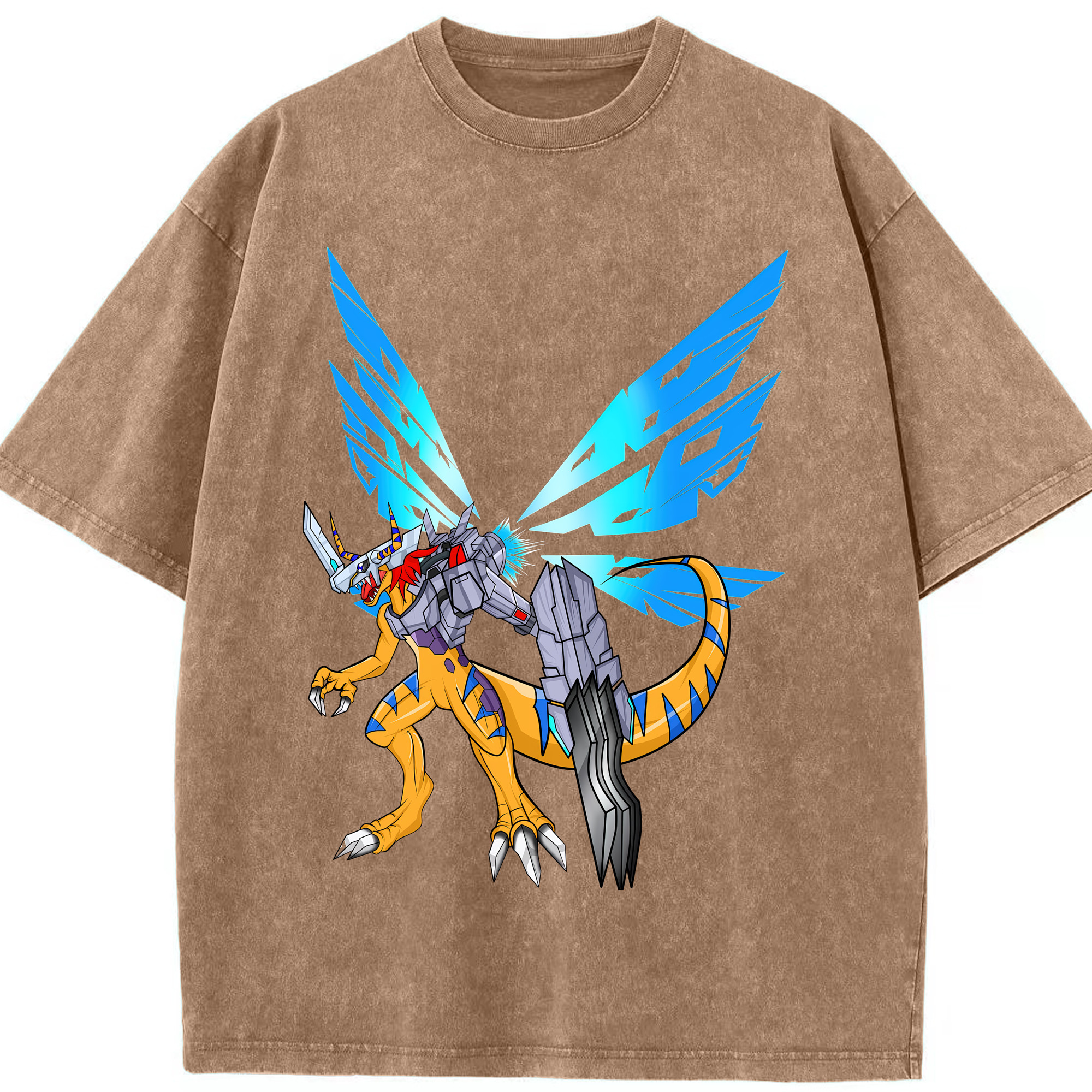 （画像用） Digimon デジタルモンスター/デジモン 綿100% ヴィンテージ風 半袖Tシャツ（フロントプリント）