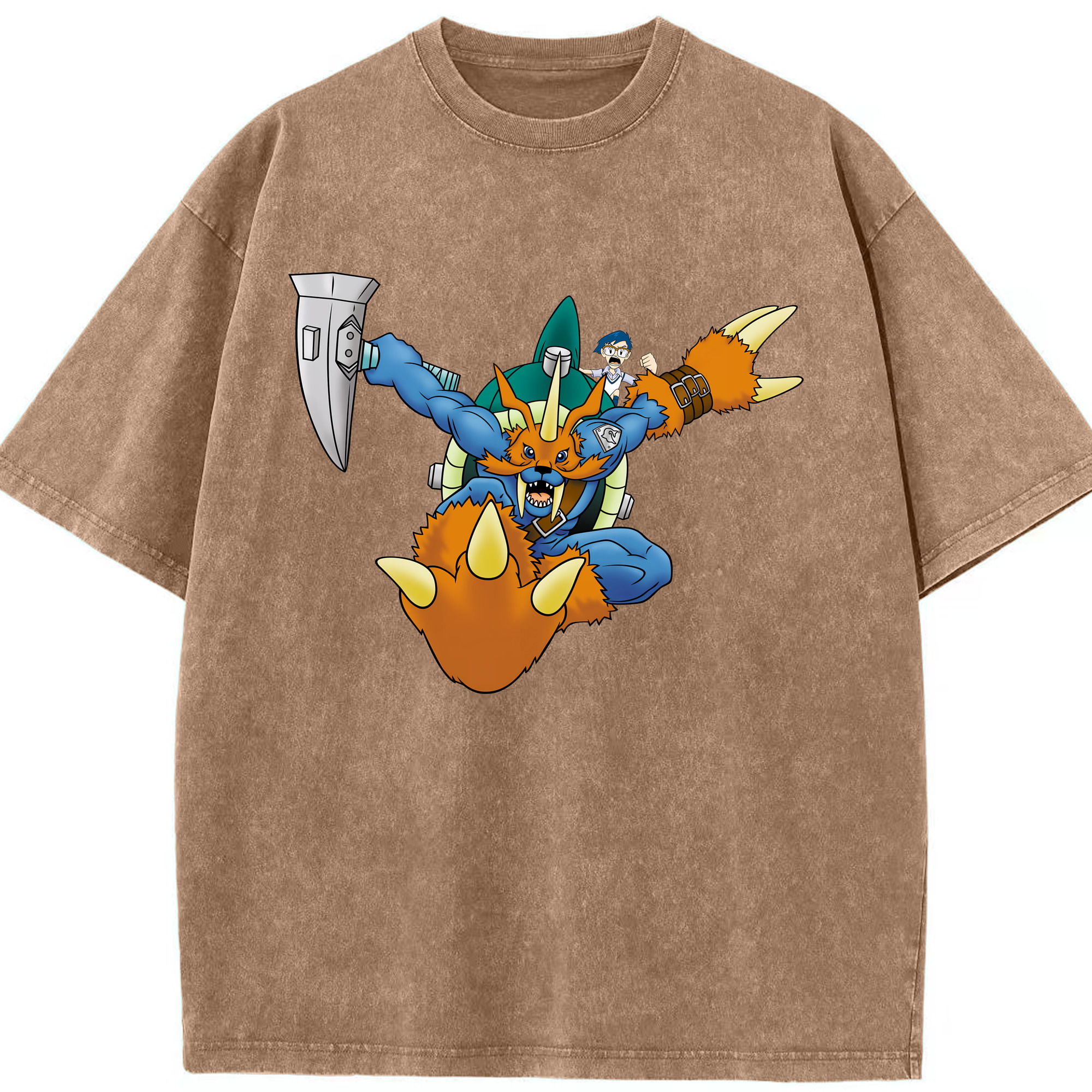 （画像用） Digimon デジタルモンスター/デジモン 綿100% ヴィンテージ風 半袖Tシャツ（フロントプリント）