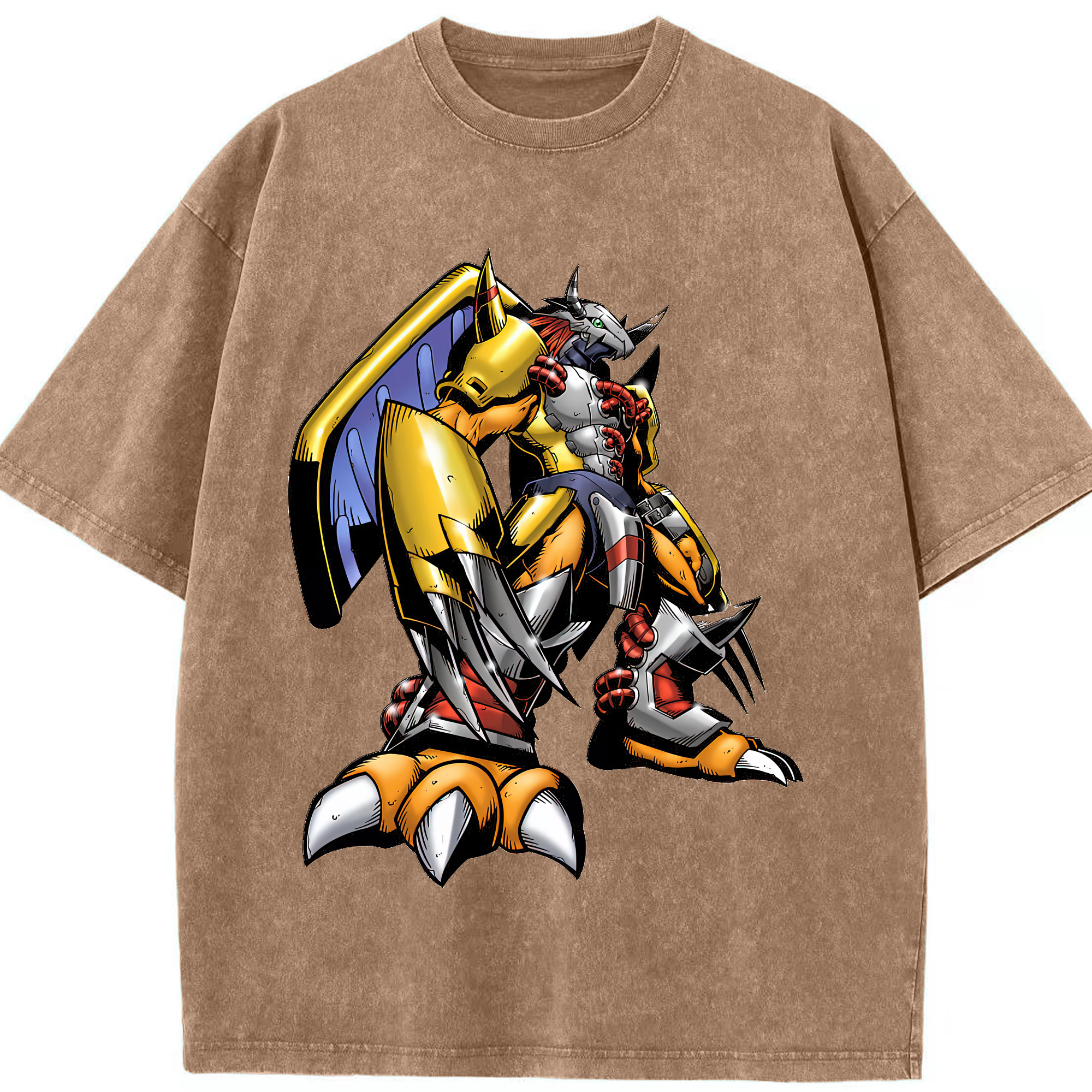 （画像用） Digimon デジタルモンスター/デジモン 綿100% ヴィンテージ風 半袖Tシャツ（フロントプリント）