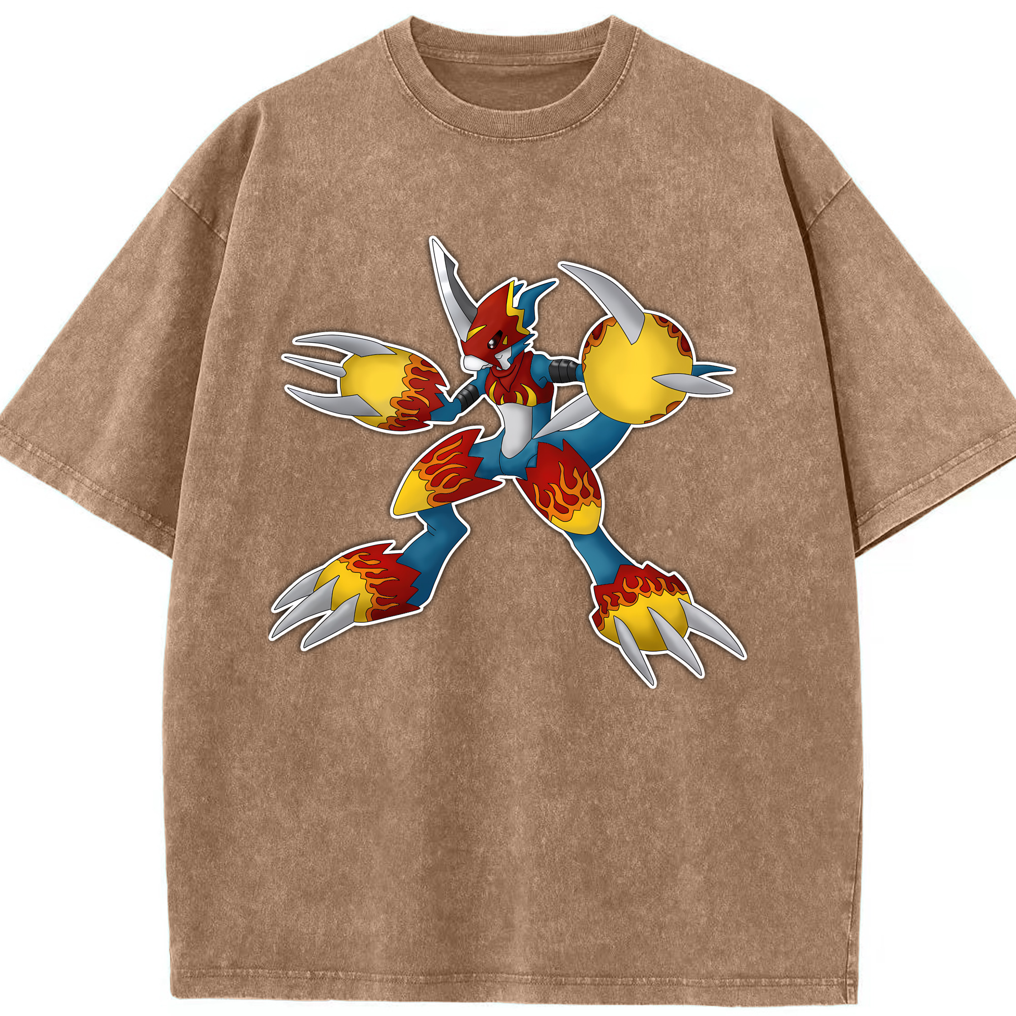 （画像用） Digimon デジタルモンスター/デジモン 綿100% ヴィンテージ風 半袖Tシャツ（フロントプリント）