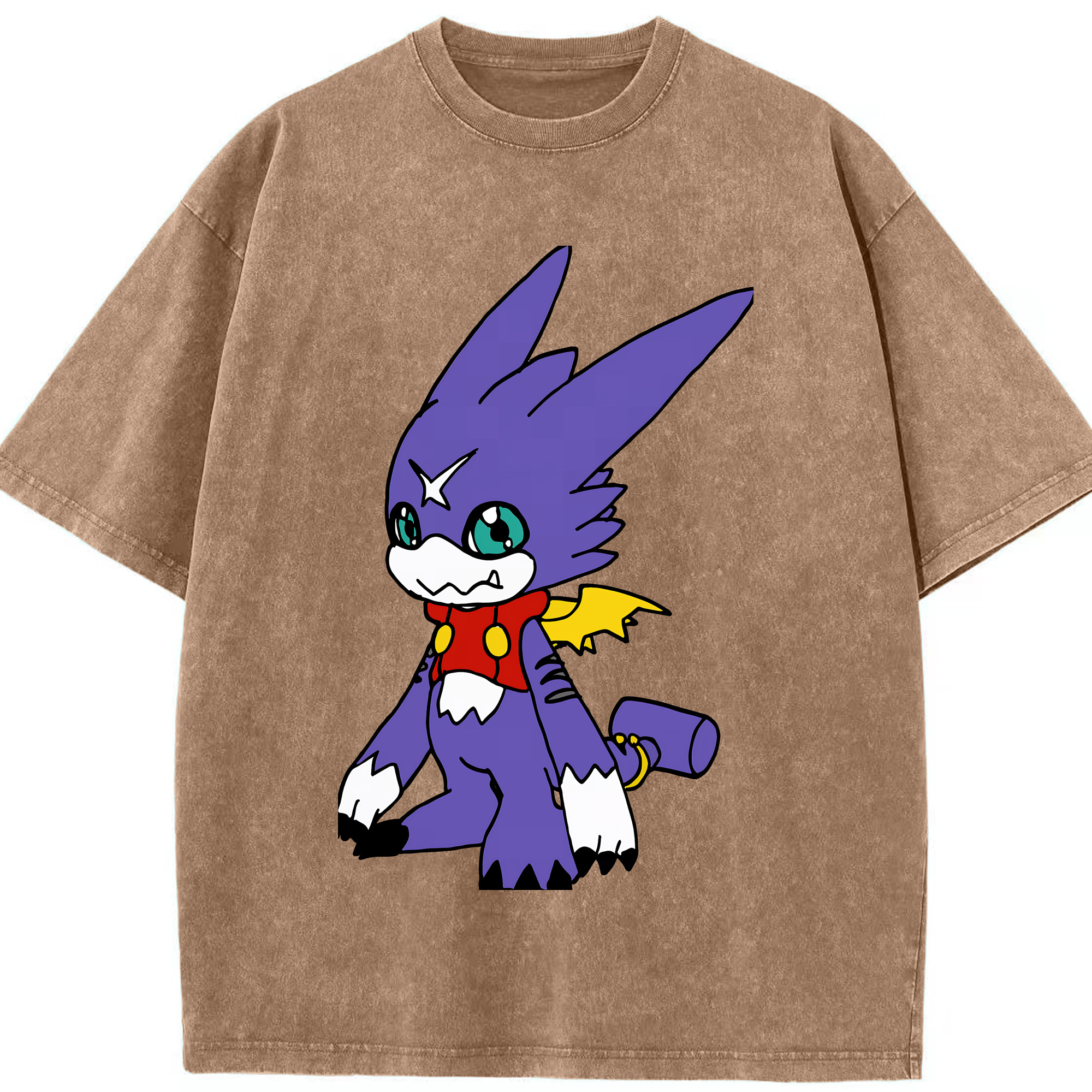 （画像用） Digimon デジタルモンスター/デジモン 綿100% ヴィンテージ風 半袖Tシャツ（フロントプリント）