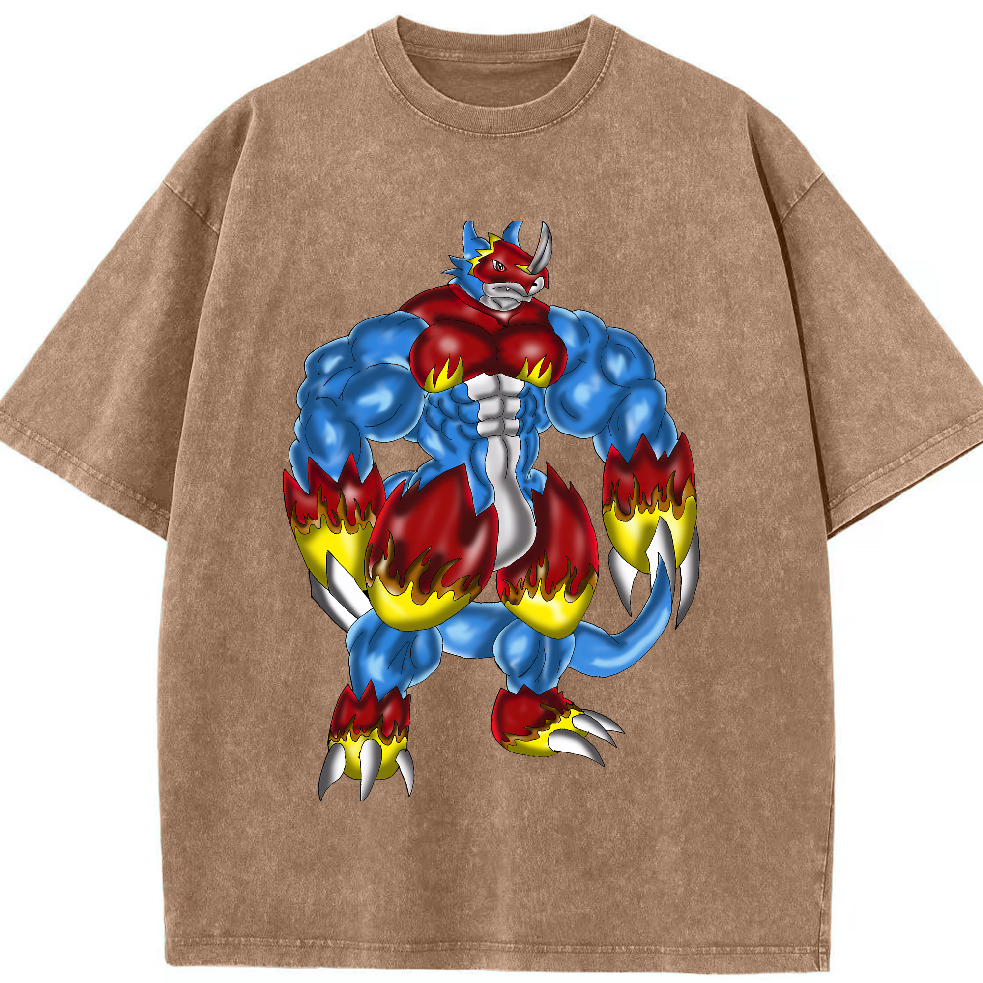 （画像用） Digimon デジタルモンスター/デジモン 綿100% ヴィンテージ風 半袖Tシャツ（フロントプリント）