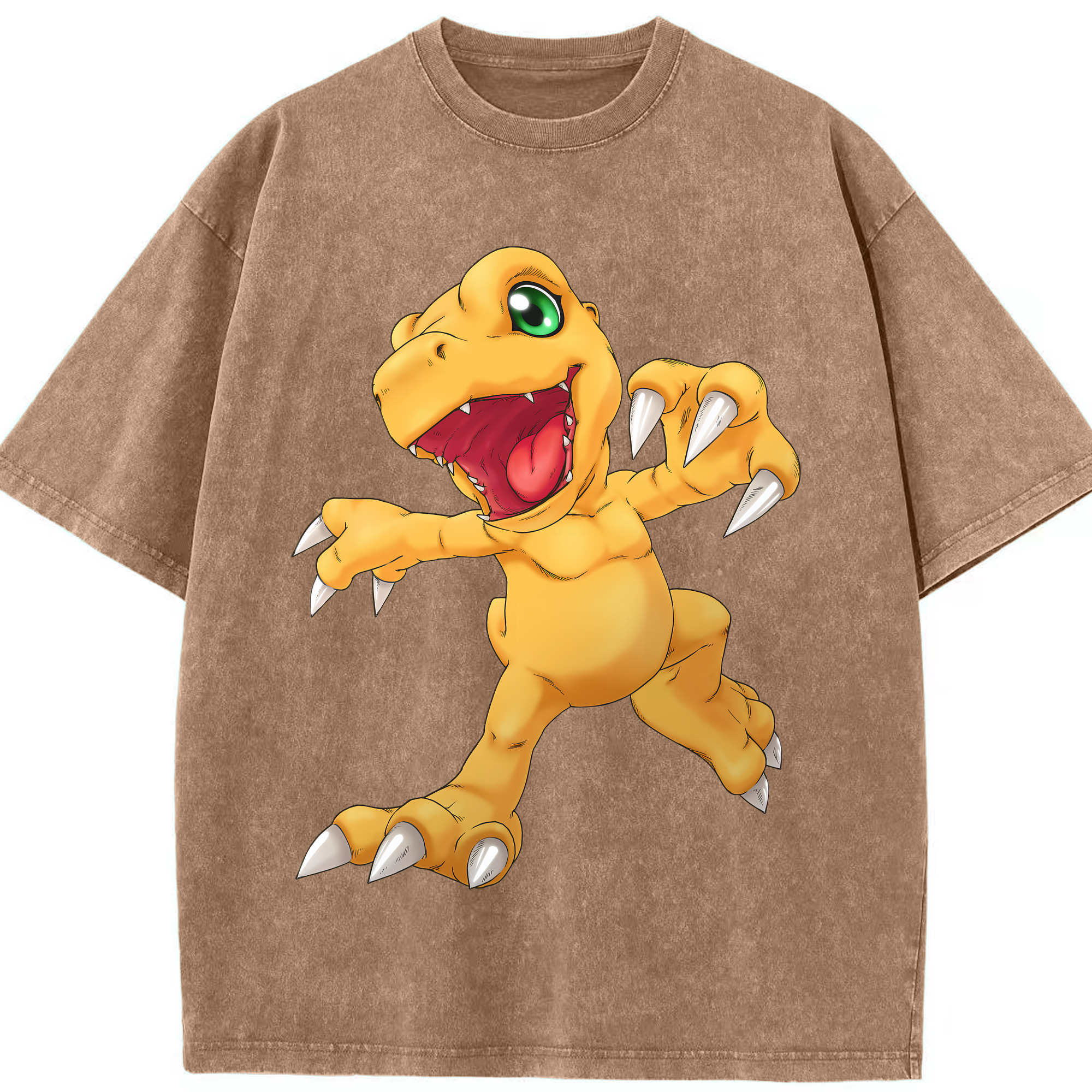 （画像用） Digimon デジタルモンスター/デジモン 綿100% ヴィンテージ風 半袖Tシャツ（フロントプリント）