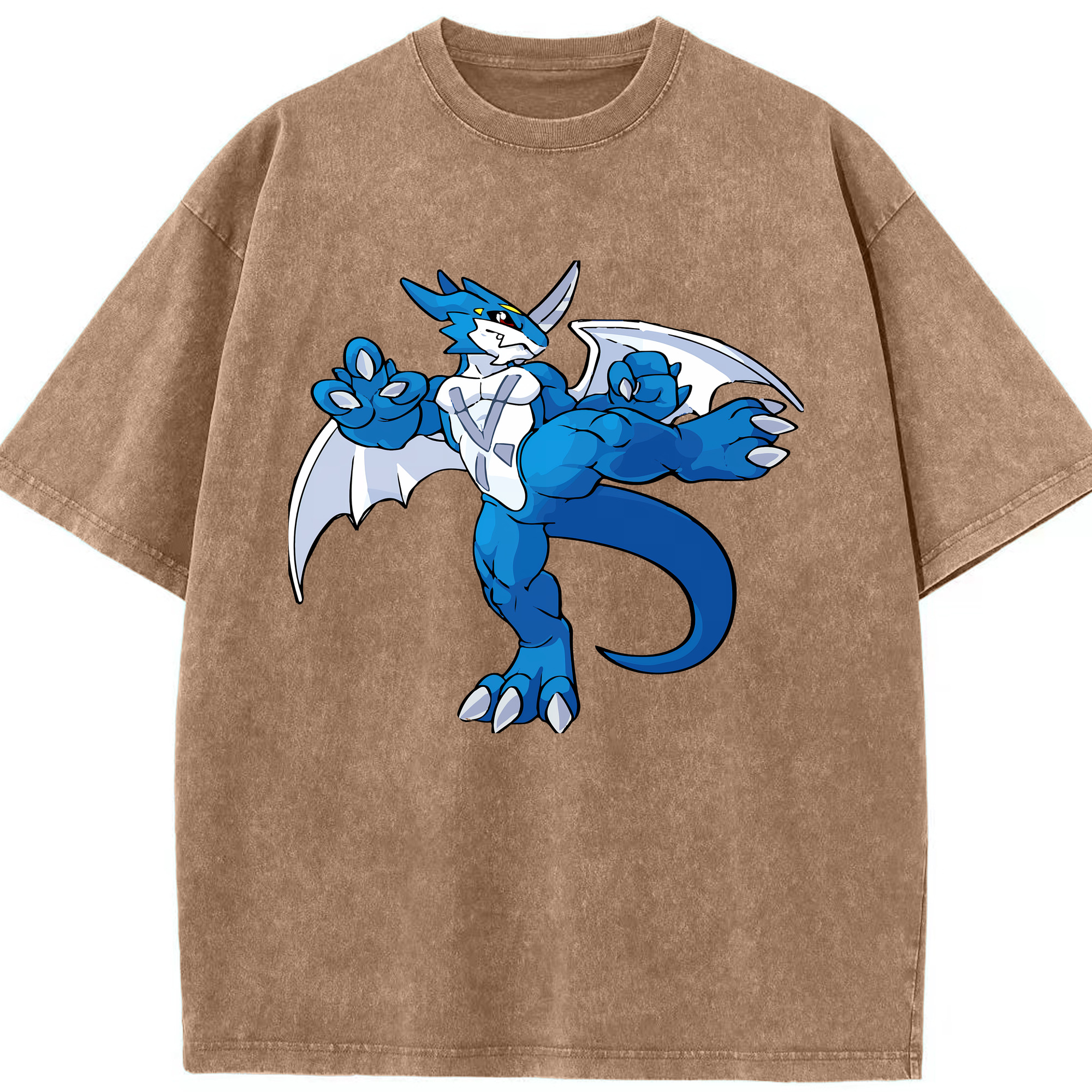 （画像用） Digimon デジタルモンスター/デジモン 綿100% ヴィンテージ風 半袖Tシャツ（フロントプリント）