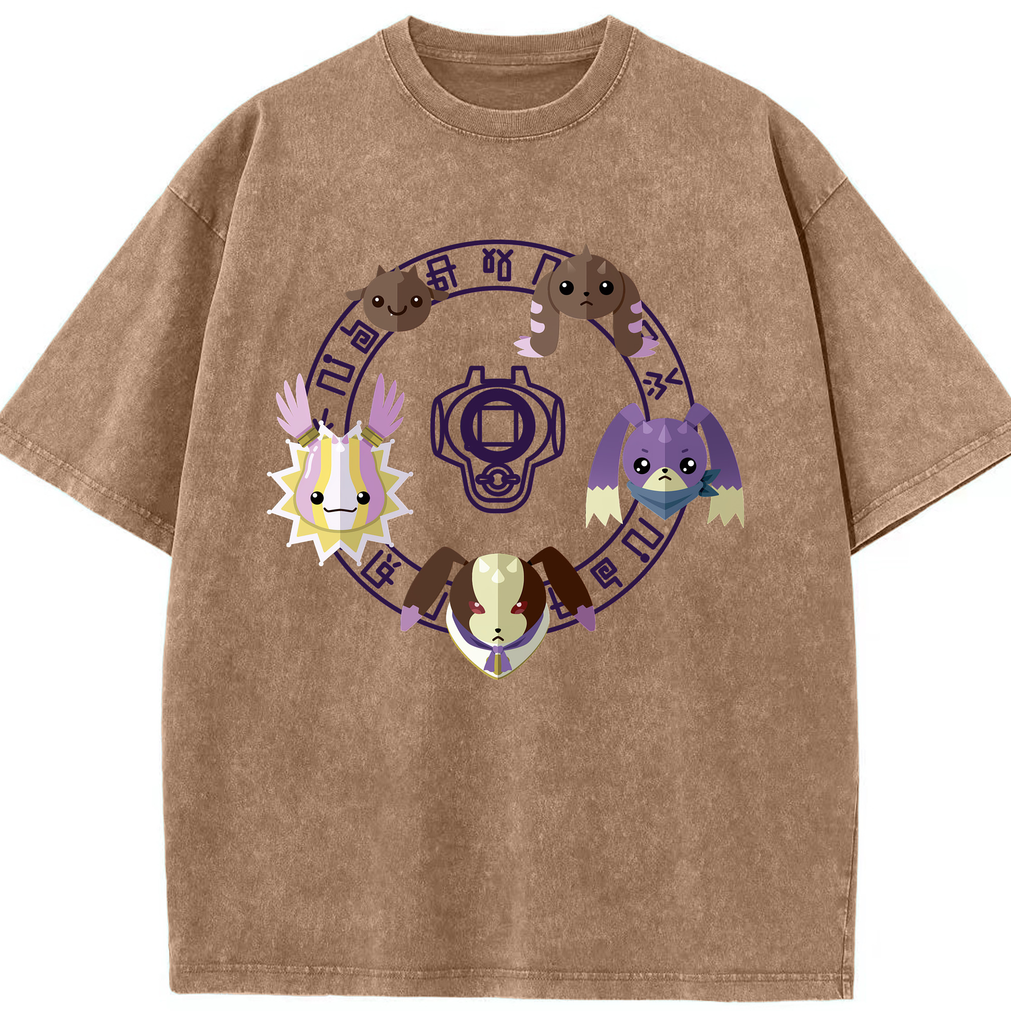 （画像用） Digimon デジタルモンスター/デジモン 綿100% ヴィンテージ風 半袖Tシャツ（フロントプリント）