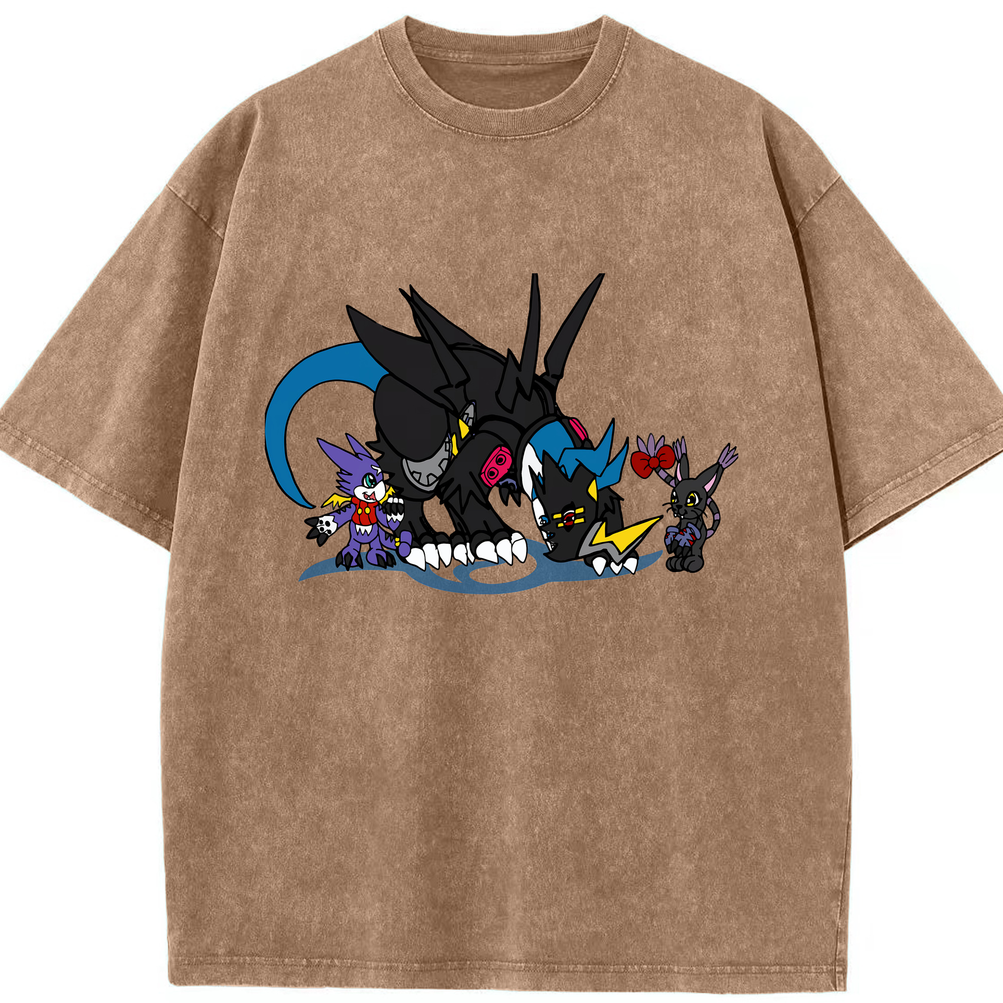 （画像用） Digimon デジタルモンスター/デジモン 綿100% ヴィンテージ風 半袖Tシャツ（フロントプリント）
