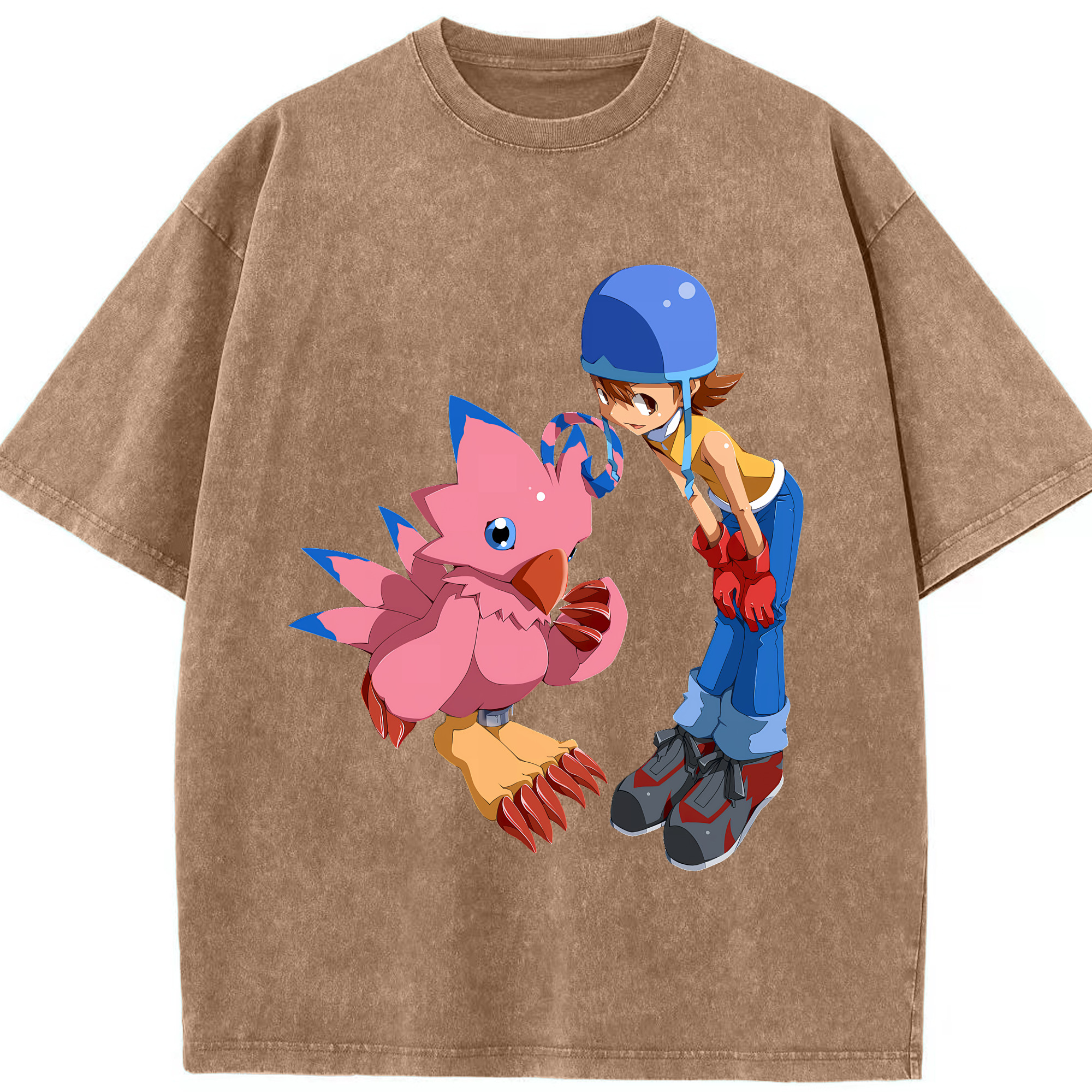 （画像用） Digimon デジタルモンスター/デジモン 綿100% ヴィンテージ風 半袖Tシャツ（フロントプリント）