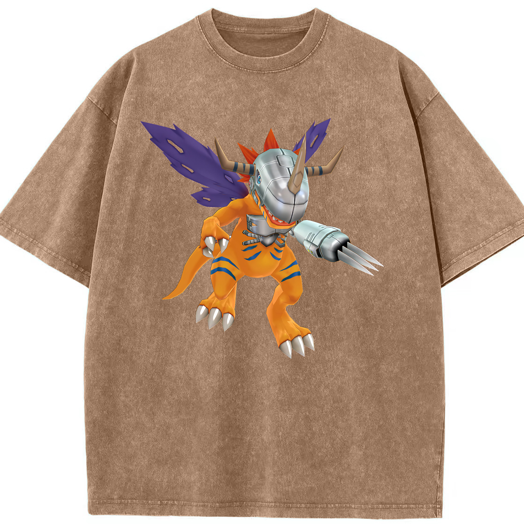 （画像用） Digimon デジタルモンスター/デジモン 綿100% ヴィンテージ風 半袖Tシャツ（フロントプリント）