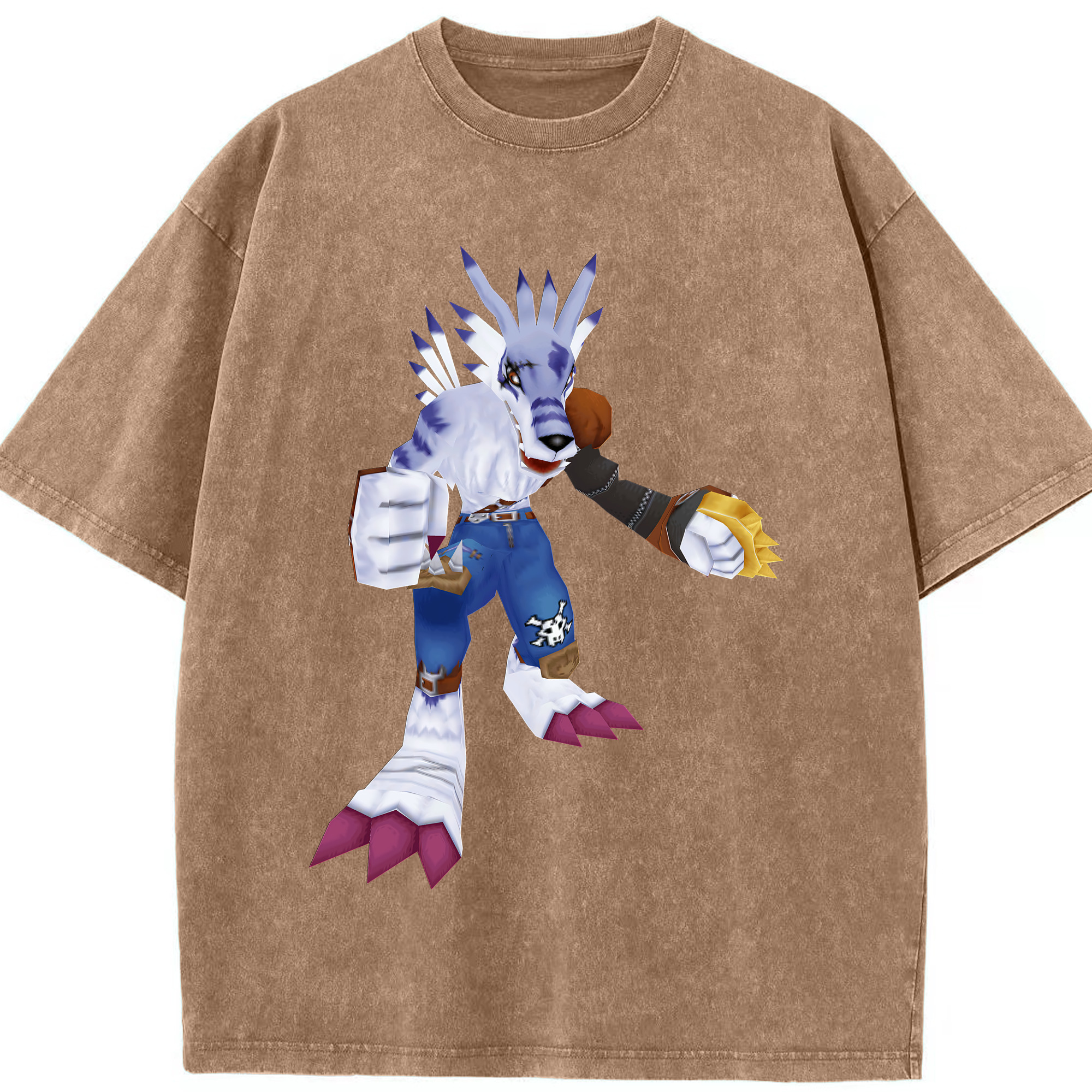 （画像用） Digimon デジタルモンスター/デジモン 綿100% ヴィンテージ風 半袖Tシャツ（フロントプリント）