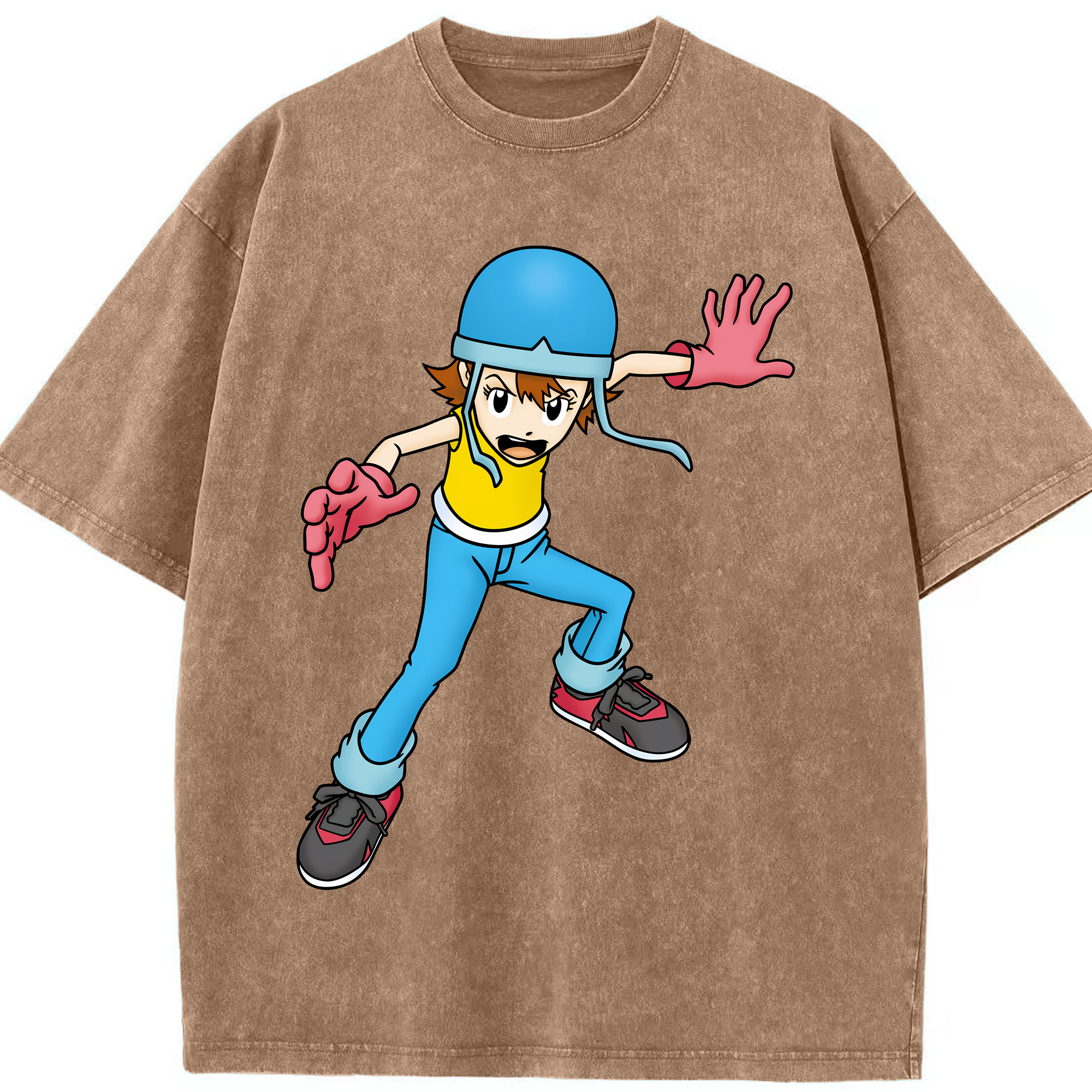 （画像用） Digimon デジタルモンスター/デジモン 綿100% ヴィンテージ風 半袖Tシャツ（フロントプリント）