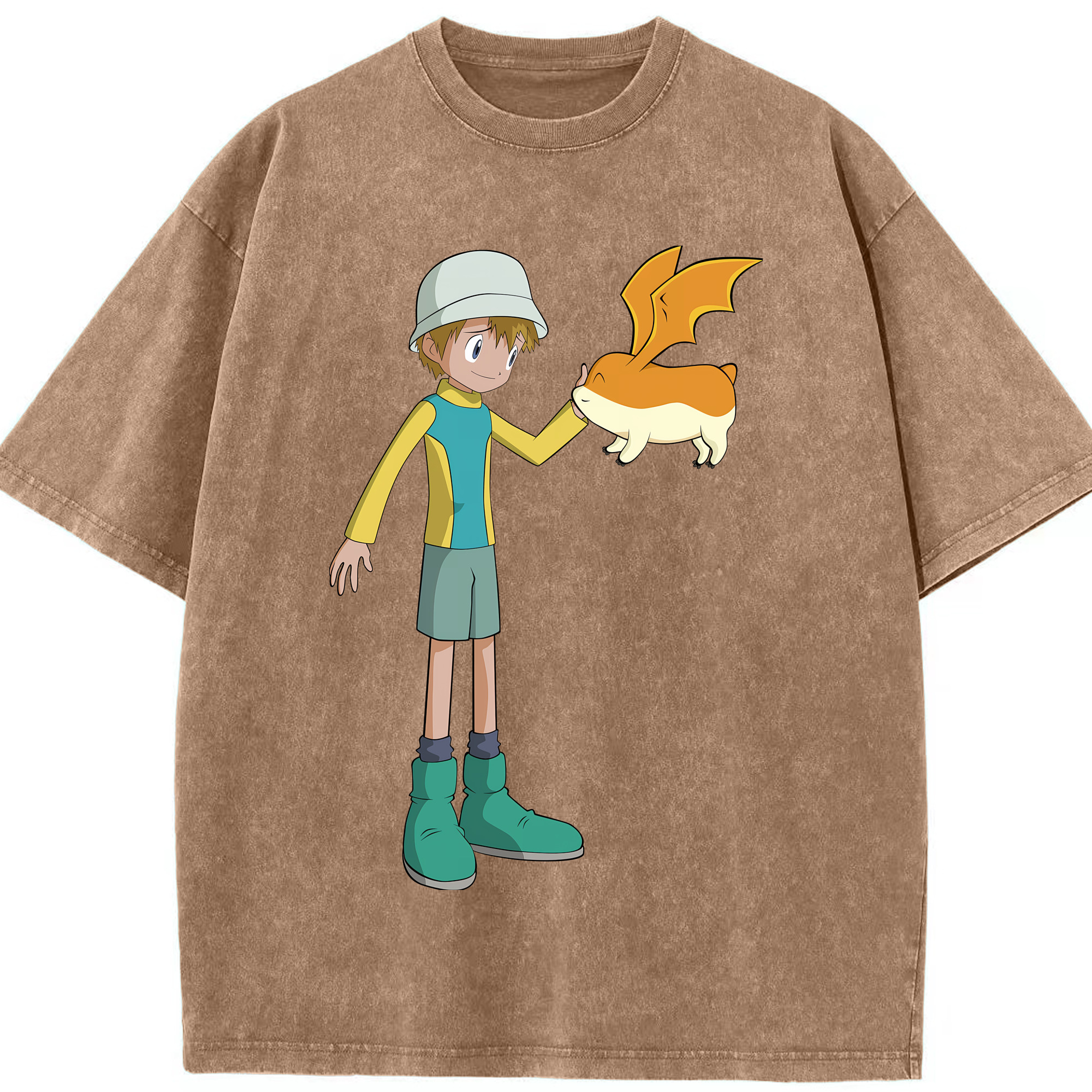 （画像用） Digimon デジタルモンスター/デジモン 綿100% ヴィンテージ風 半袖Tシャツ（フロントプリント）