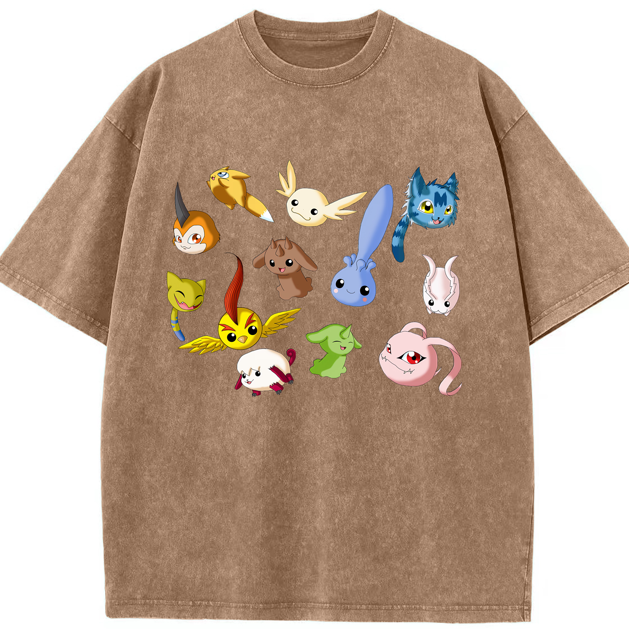 （画像用） Digimon デジタルモンスター/デジモン 綿100% ヴィンテージ風 半袖Tシャツ（フロントプリント）