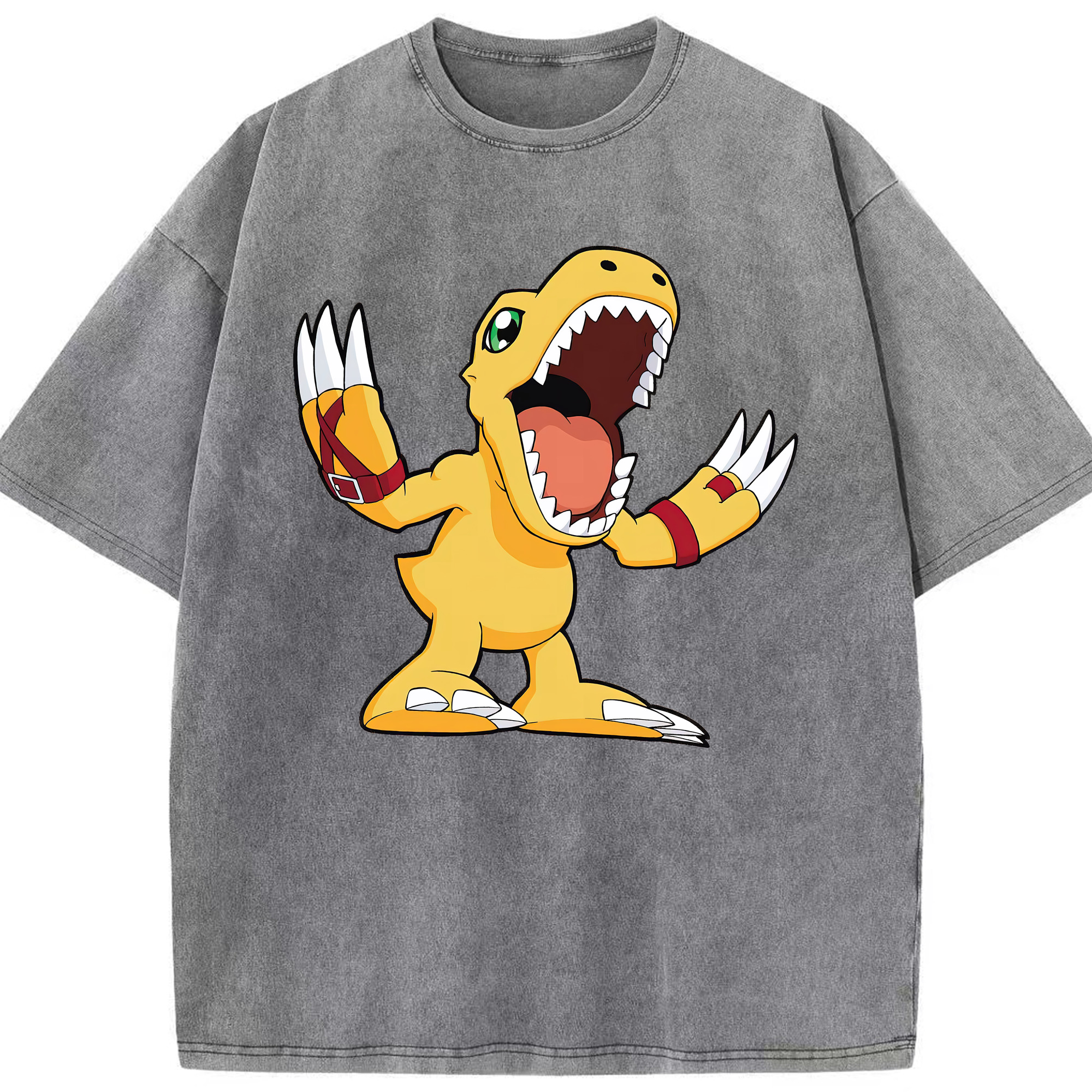 （画像用） Digimon デジタルモンスター/デジモン 綿100% ヴィンテージ風 半袖Tシャツ（フロントプリント）