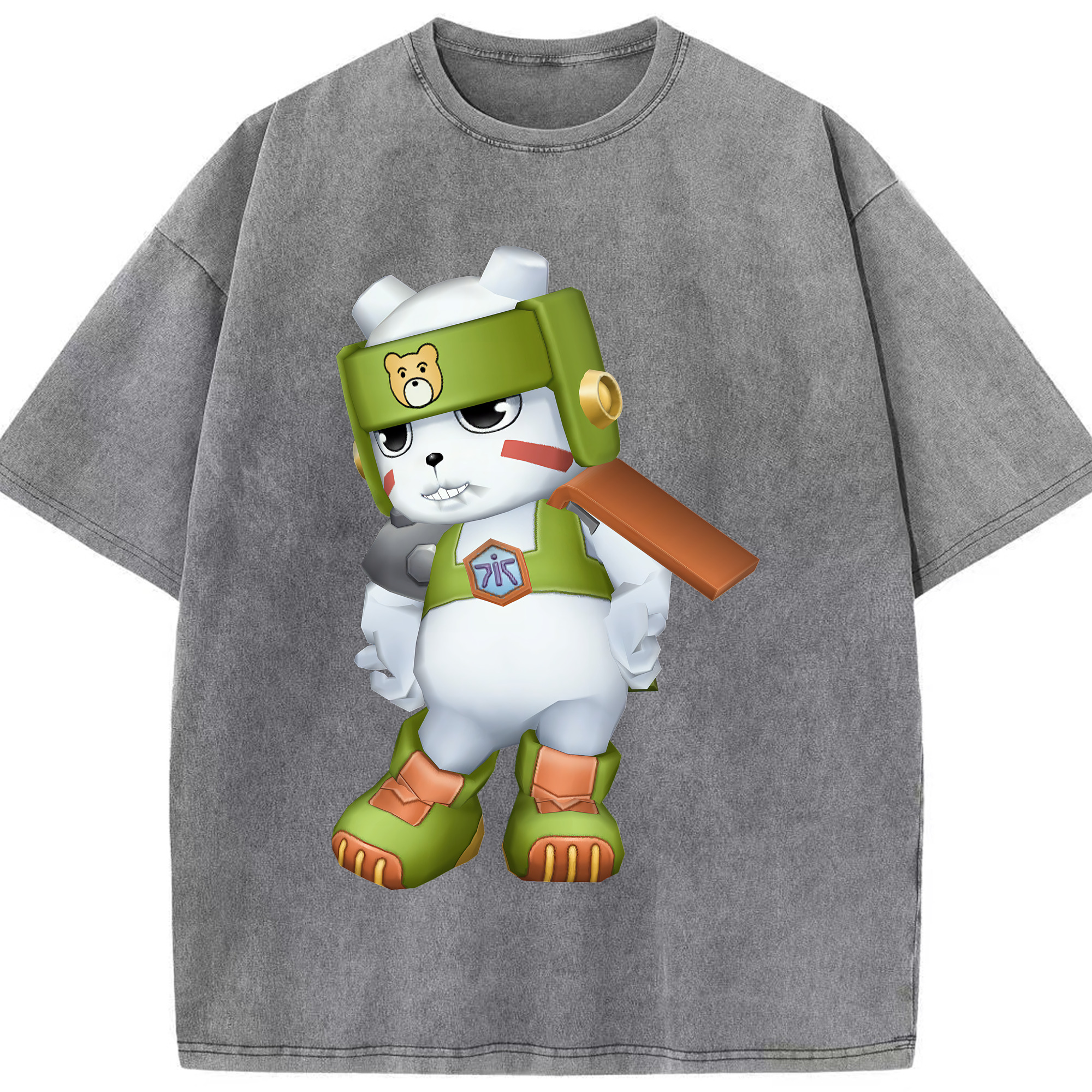 （画像用） Digimon デジタルモンスター/デジモン 綿100% ヴィンテージ風 半袖Tシャツ（フロントプリント）