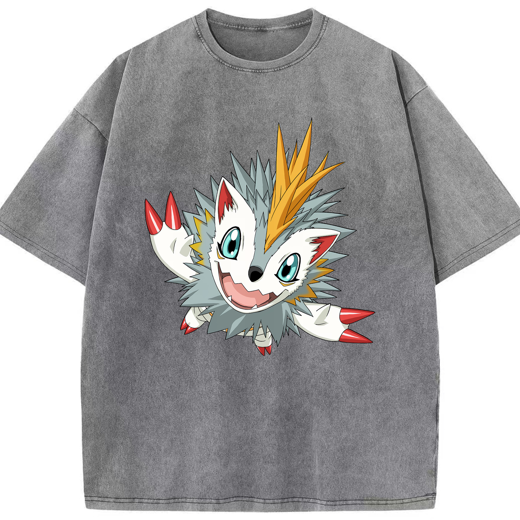 （画像用） Digimon デジタルモンスター/デジモン 綿100% ヴィンテージ風 半袖Tシャツ（フロントプリント）