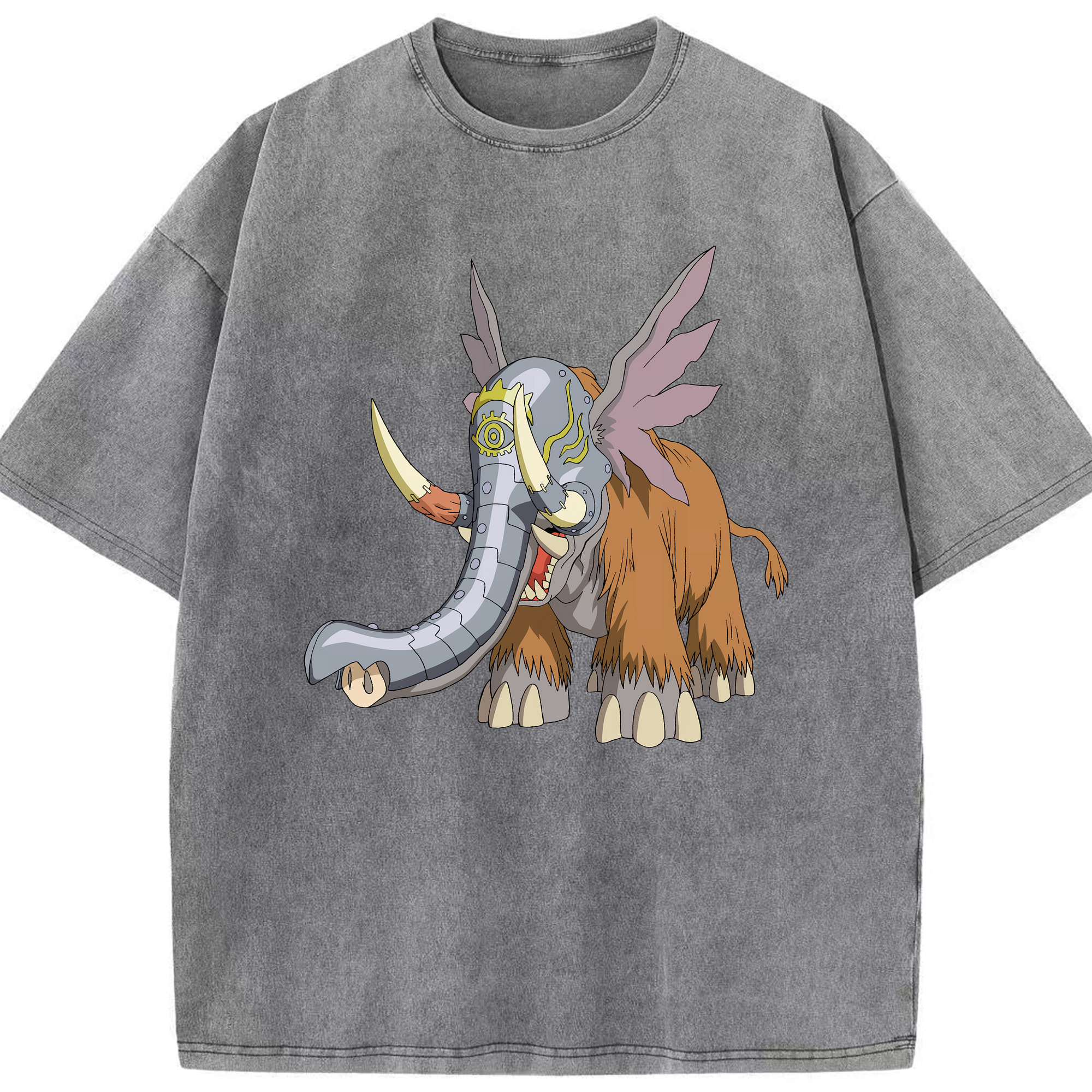 （画像用） Digimon デジタルモンスター/デジモン 綿100% ヴィンテージ風 半袖Tシャツ（フロントプリント）