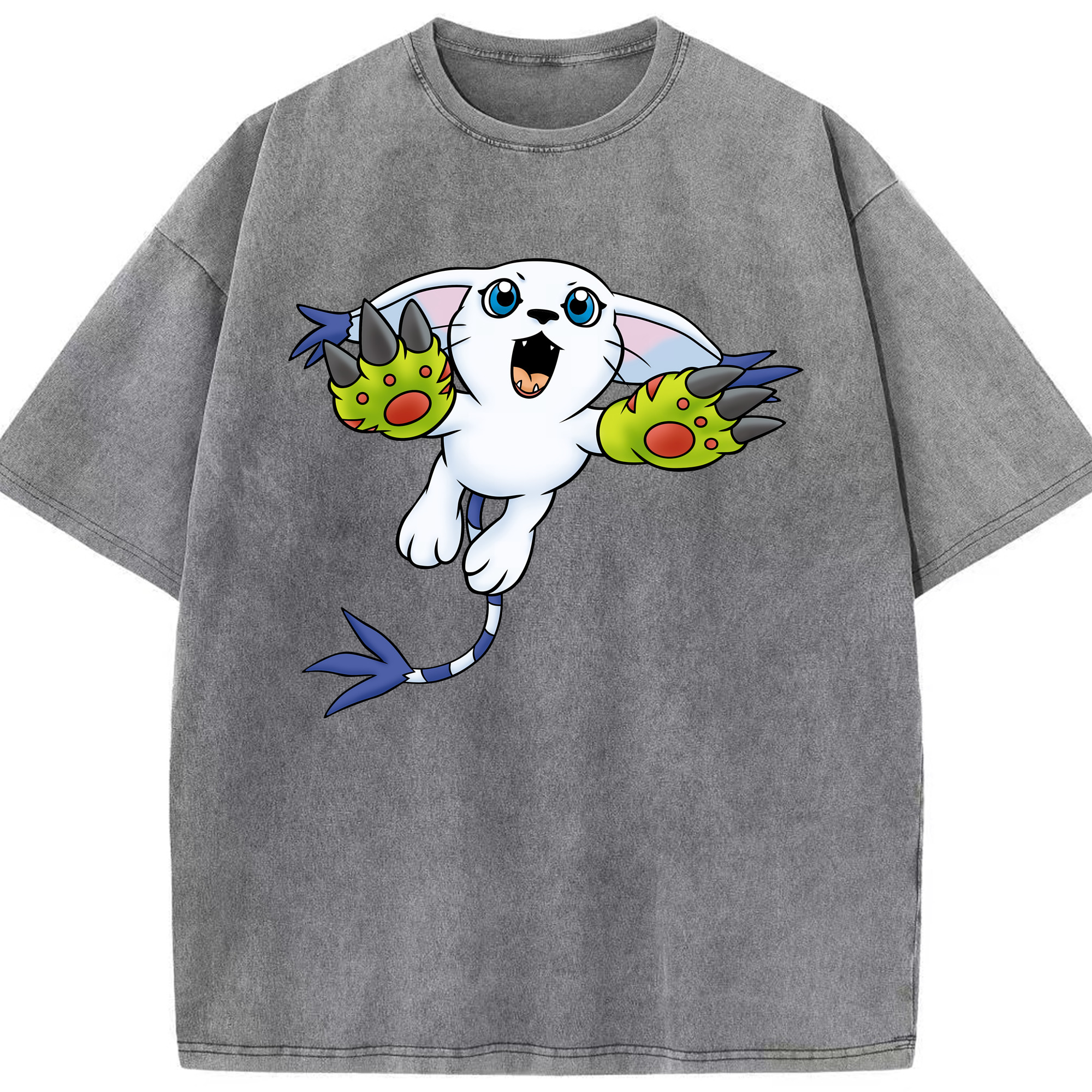 （画像用） Digimon デジタルモンスター/デジモン 綿100% ヴィンテージ風 半袖Tシャツ（フロントプリント）