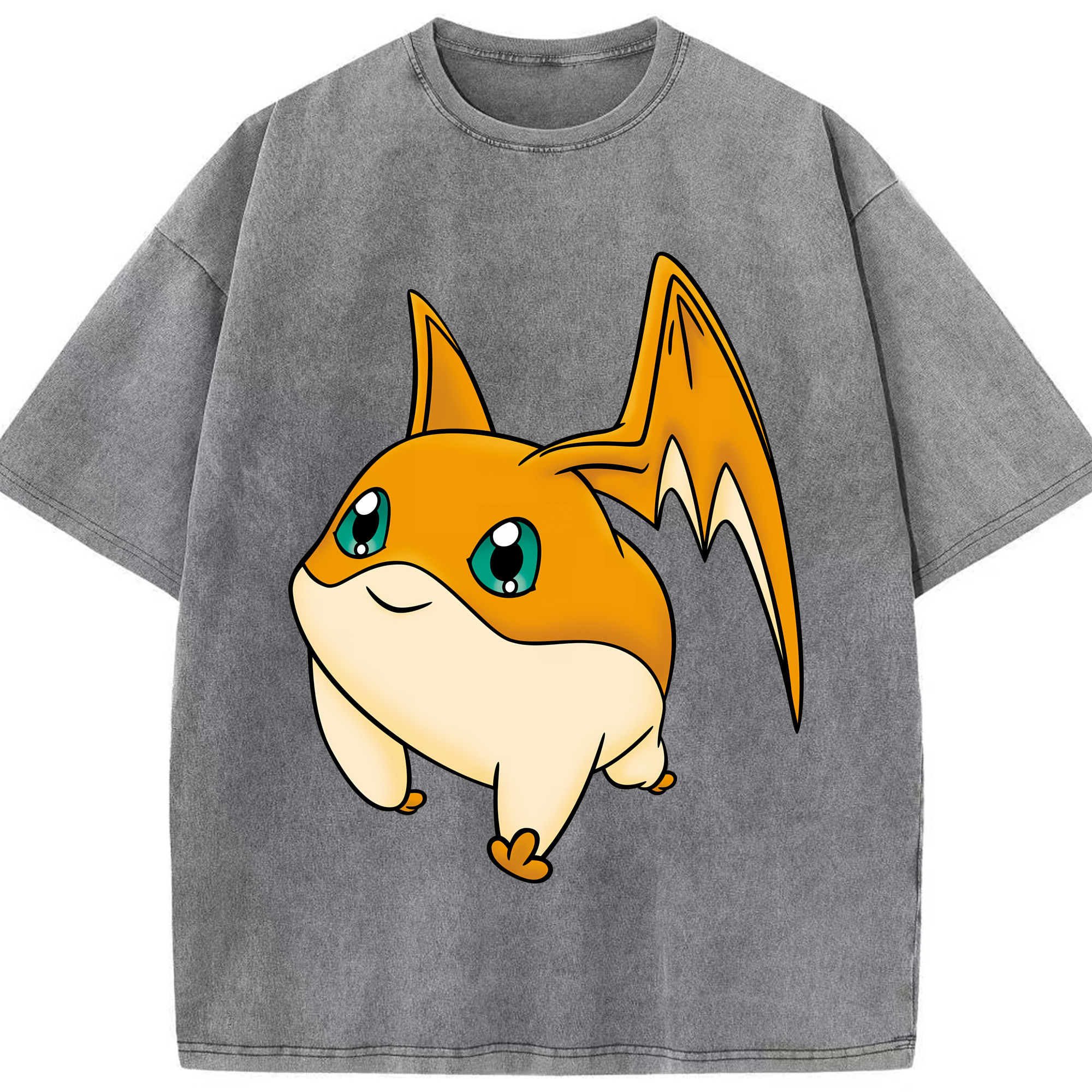 （画像用） Digimon デジタルモンスター/デジモン 綿100% ヴィンテージ風 半袖Tシャツ（フロントプリント）