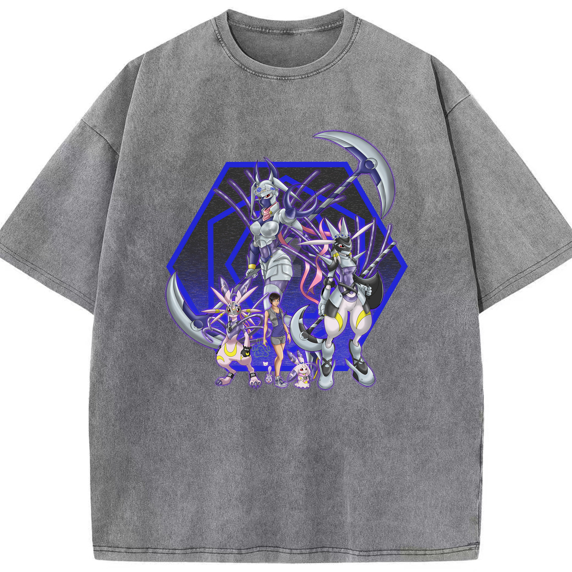 （画像用） Digimon デジタルモンスター/デジモン 綿100% ヴィンテージ風 半袖Tシャツ（フロントプリント）