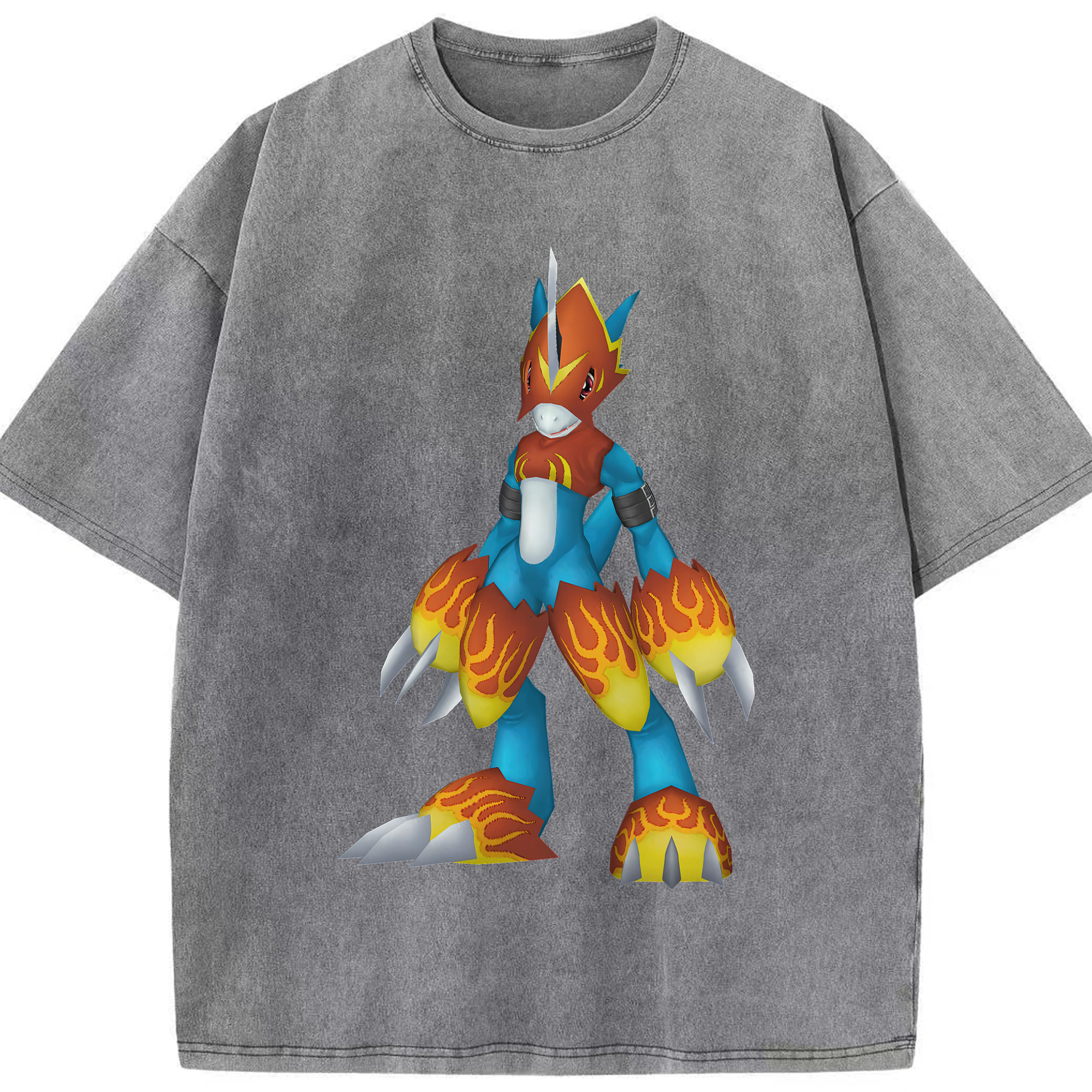 （画像用） Digimon デジタルモンスター/デジモン 綿100% ヴィンテージ風 半袖Tシャツ（フロントプリント）