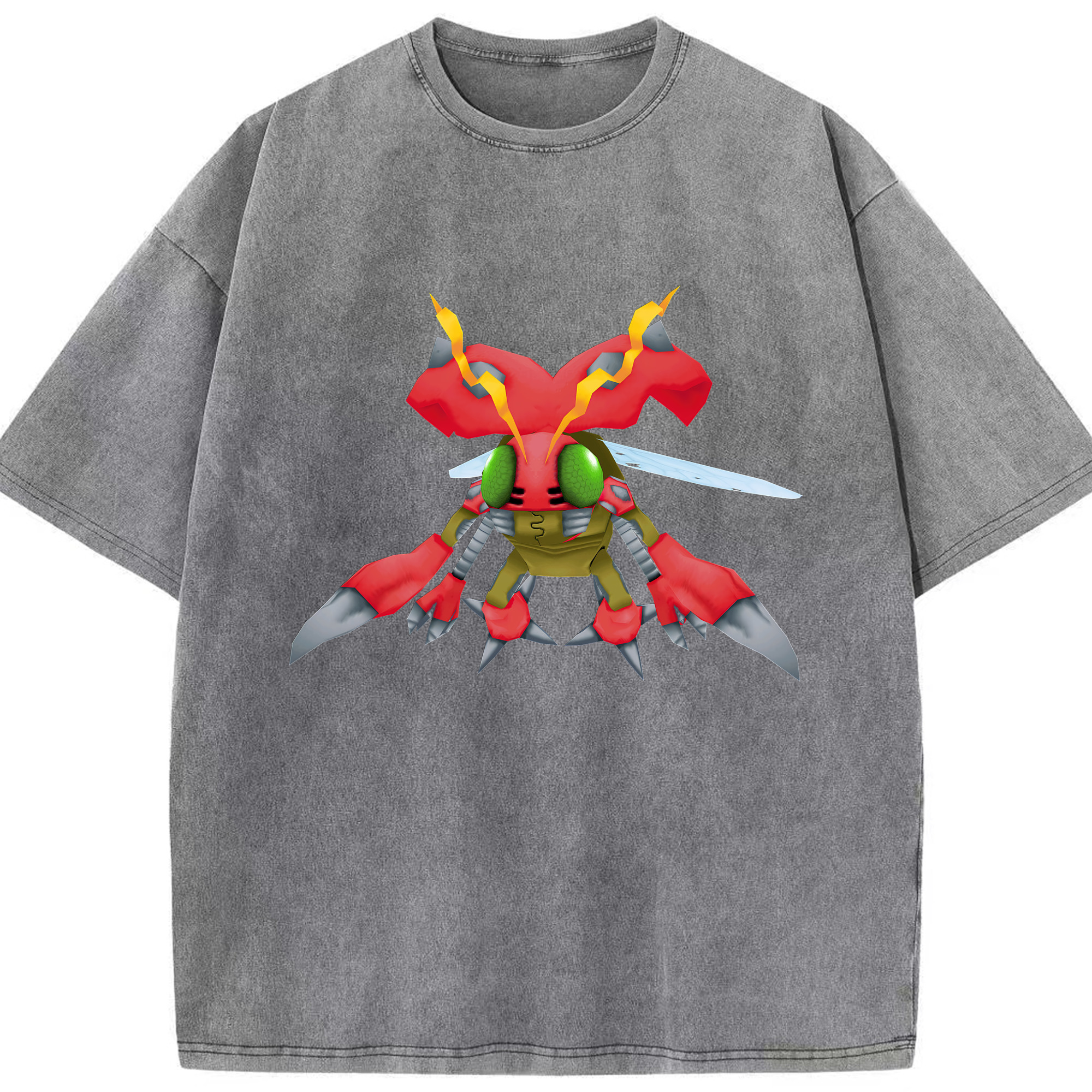 （画像用） Digimon デジタルモンスター/デジモン 綿100% ヴィンテージ風 半袖Tシャツ（フロントプリント）