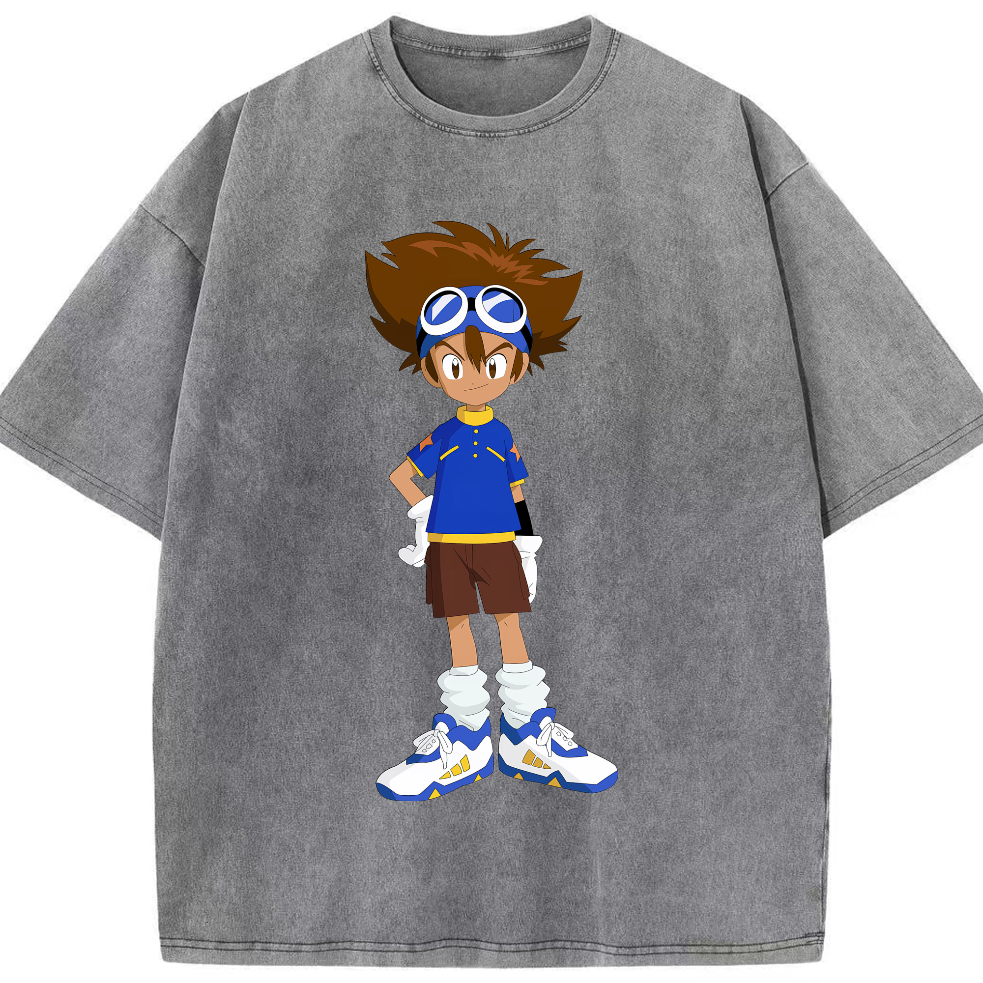 （画像用） Digimon デジタルモンスター/デジモン 綿100% ヴィンテージ風 半袖Tシャツ（フロントプリント）