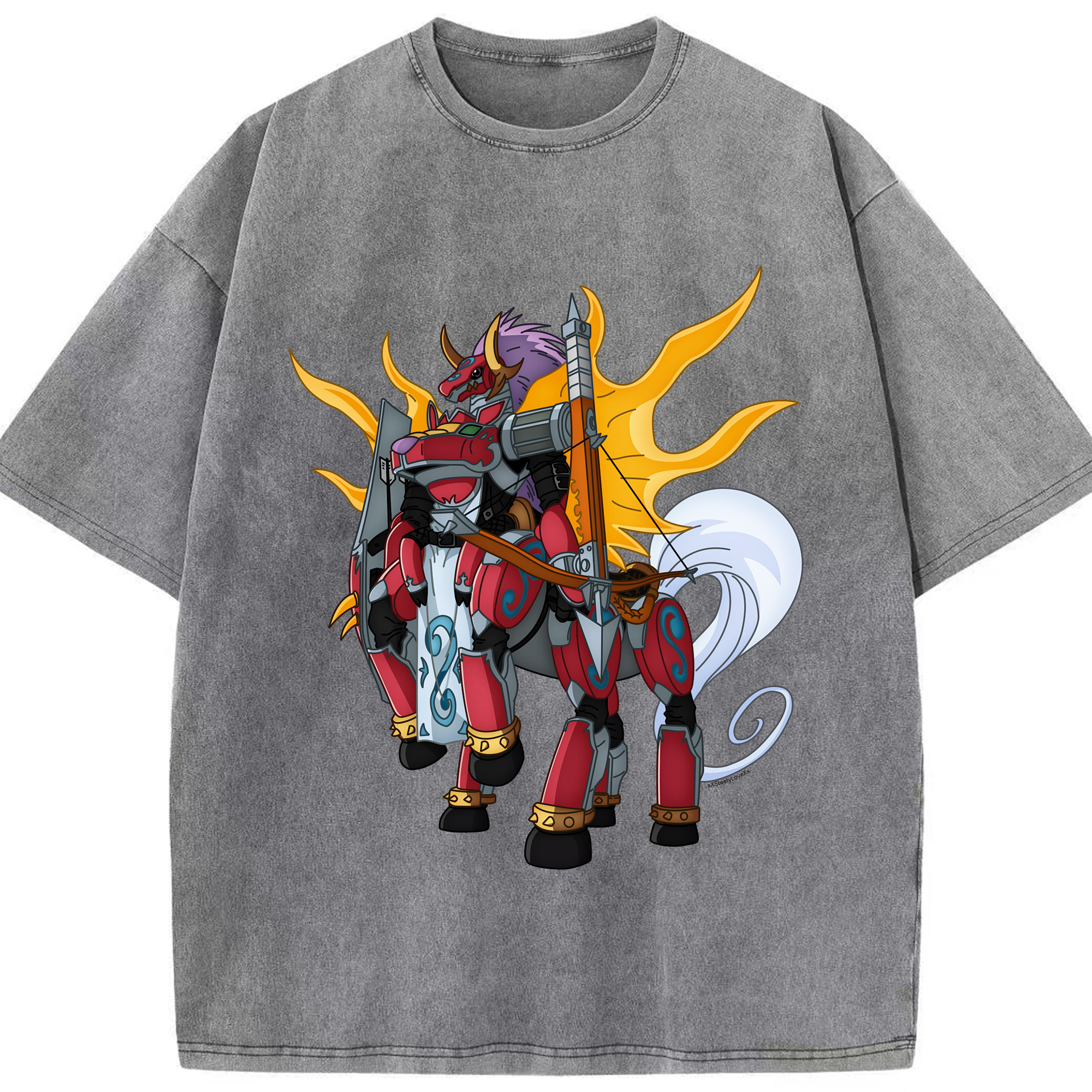 （画像用） Digimon デジタルモンスター/デジモン 綿100% ヴィンテージ風 半袖Tシャツ（フロントプリント）