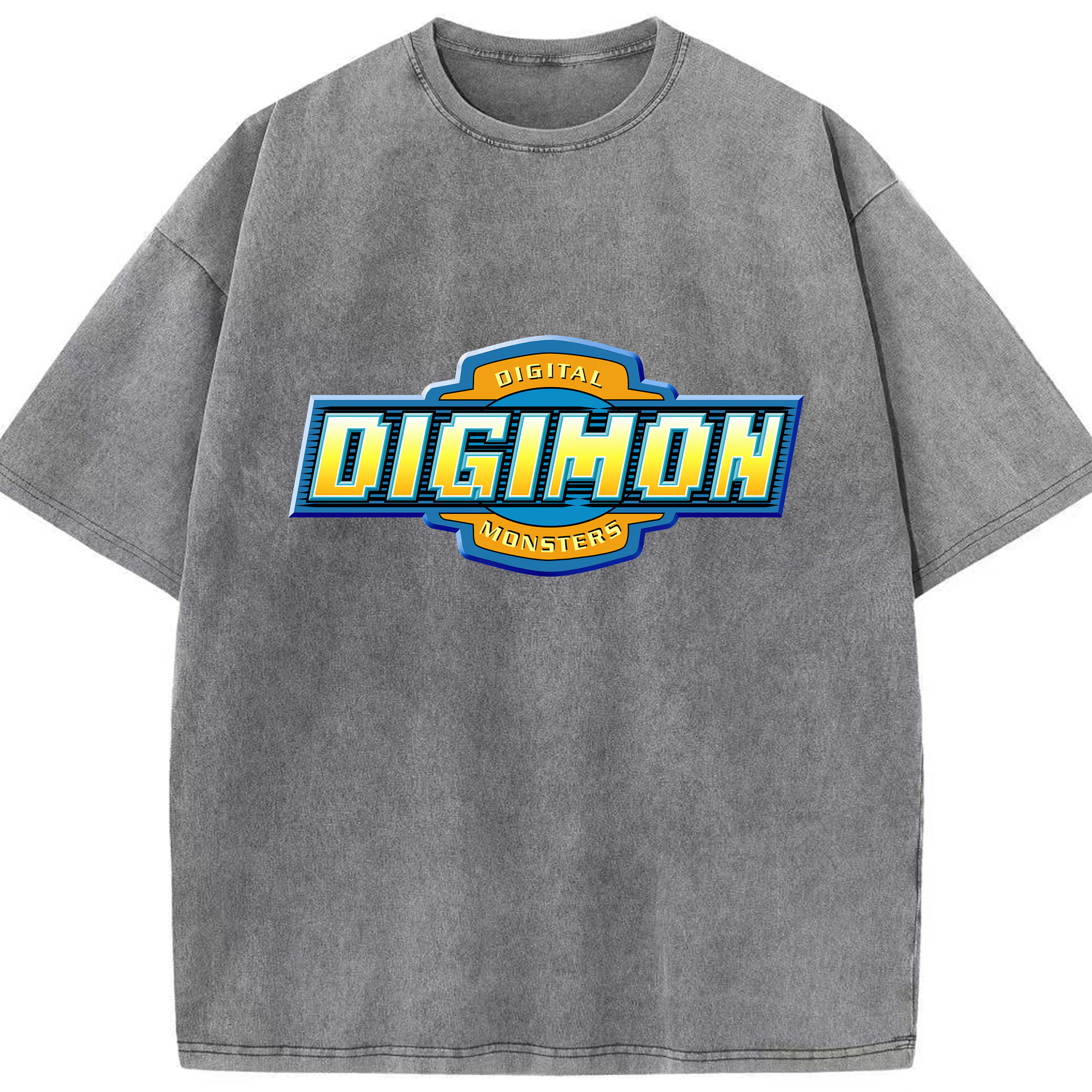 （画像用） Digimon デジタルモンスター/デジモン 綿100% ヴィンテージ風 半袖Tシャツ（フロントプリント）