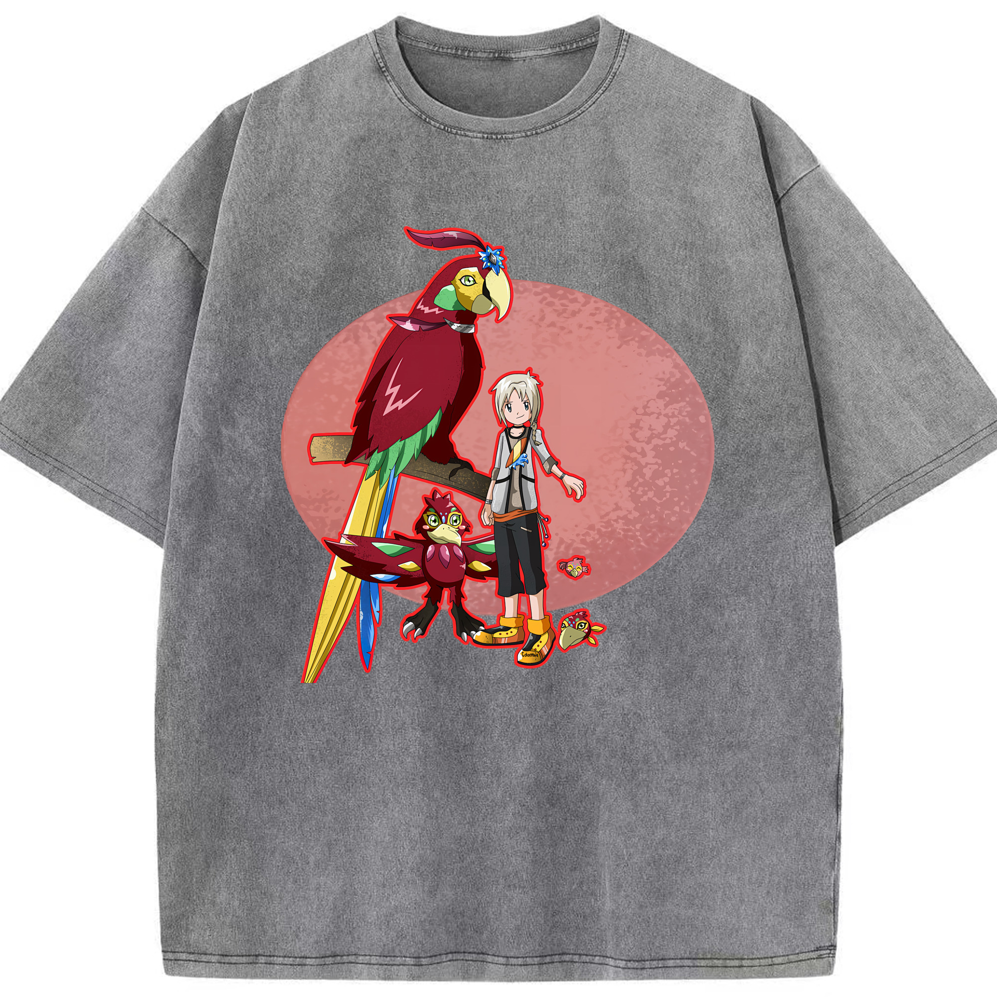 （画像用） Digimon デジタルモンスター/デジモン 綿100% ヴィンテージ風 半袖Tシャツ（フロントプリント）