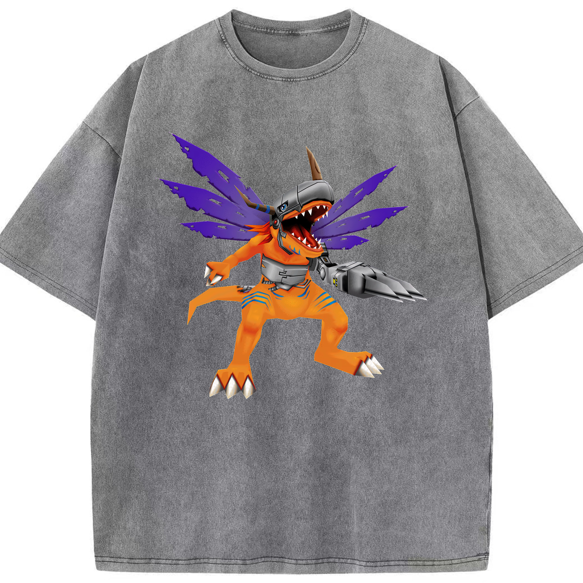 （画像用） Digimon デジタルモンスター/デジモン 綿100% ヴィンテージ風 半袖Tシャツ（フロントプリント）