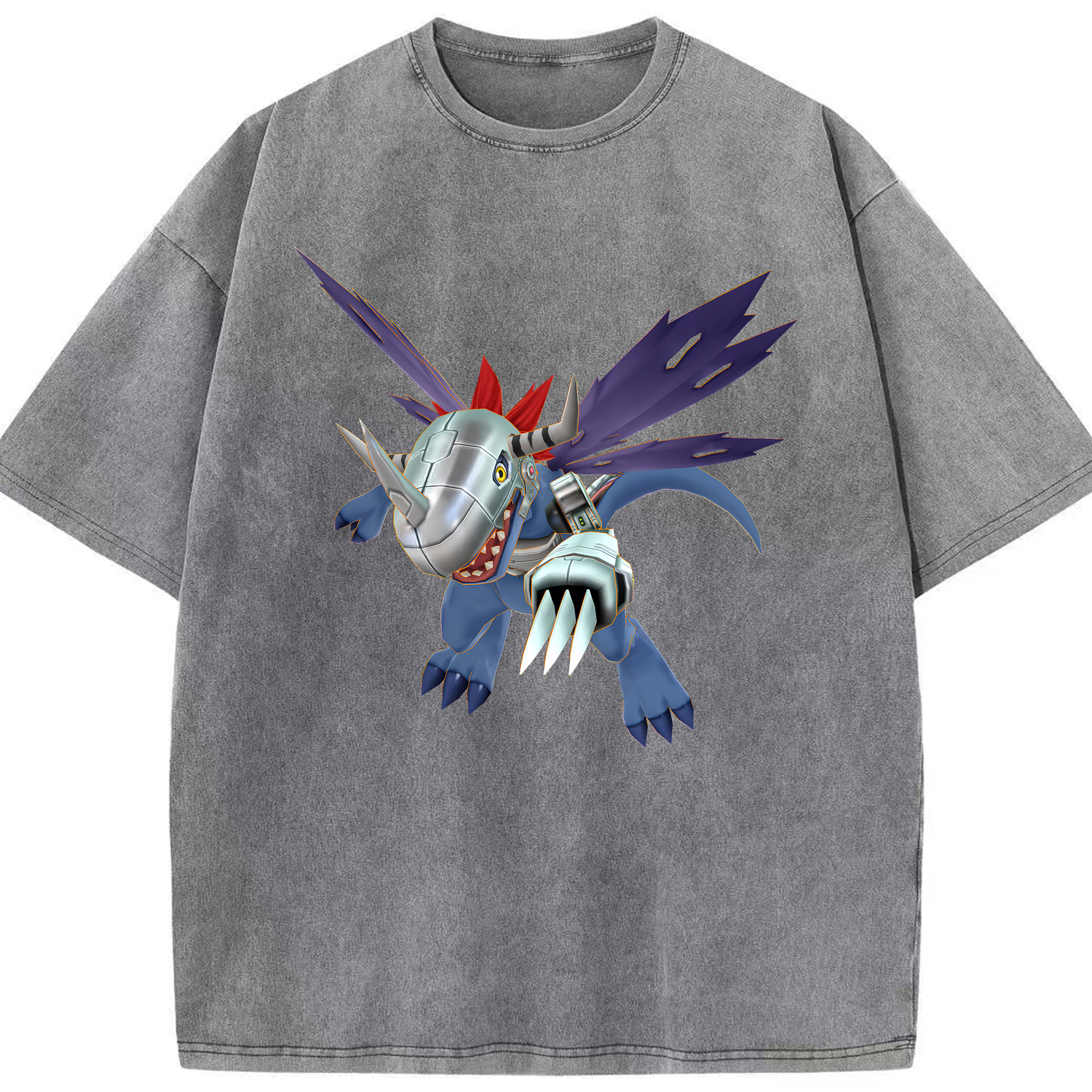 （画像用） Digimon デジタルモンスター/デジモン 綿100% ヴィンテージ風 半袖Tシャツ（フロントプリント）