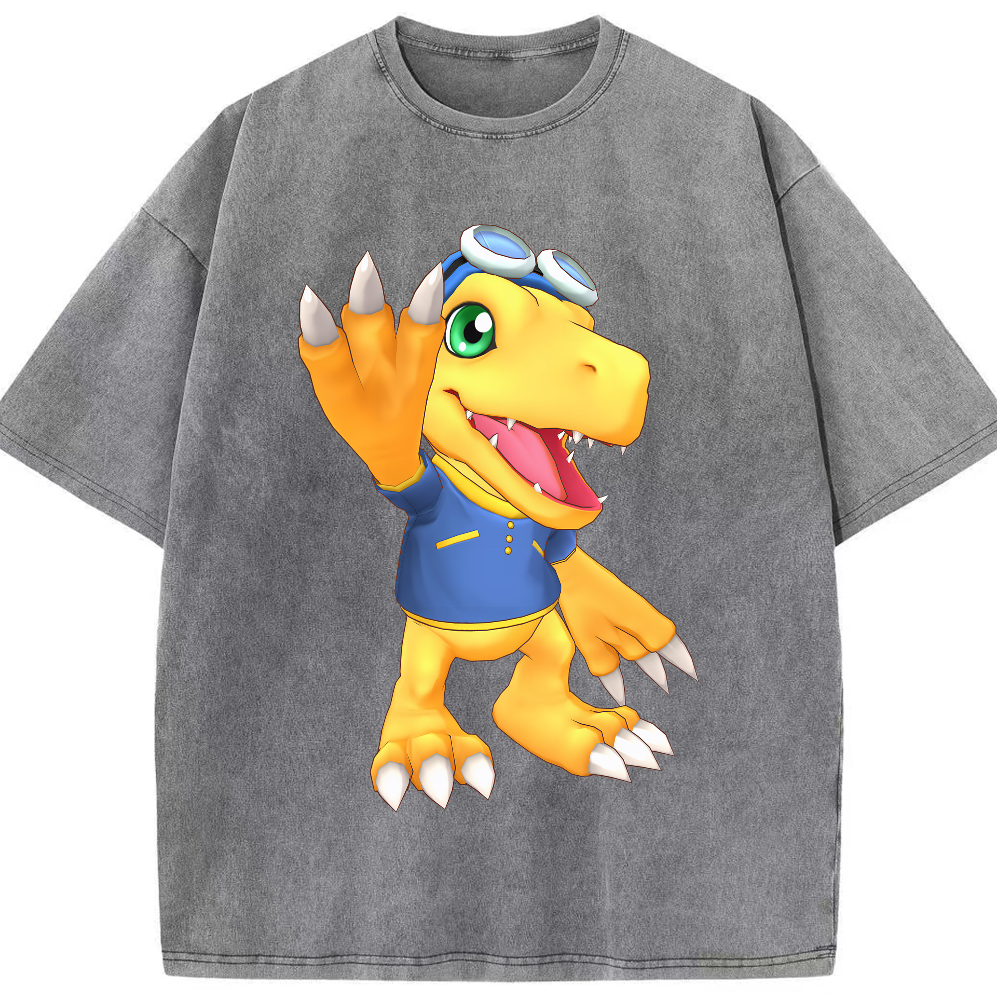 （画像用） Digimon デジタルモンスター/デジモン 綿100% ヴィンテージ風 半袖Tシャツ（フロントプリント）