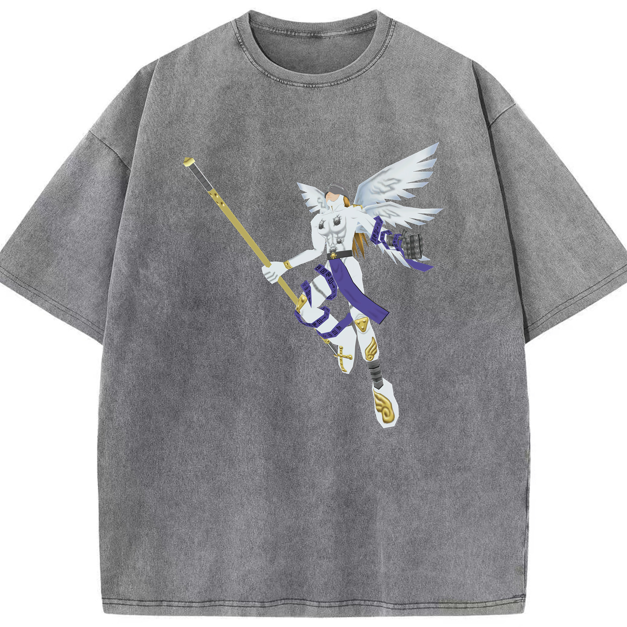 （画像用） Digimon デジタルモンスター/デジモン 綿100% ヴィンテージ風 半袖Tシャツ（フロントプリント）