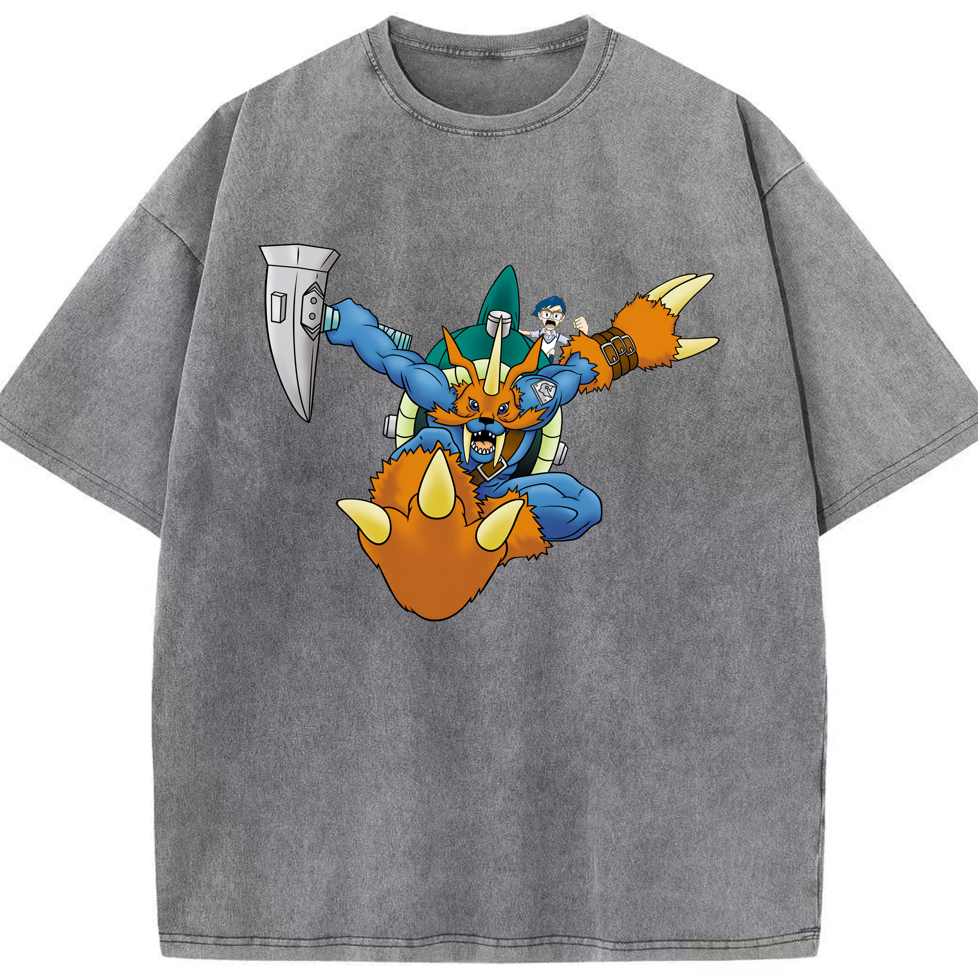 （画像用） Digimon デジタルモンスター/デジモン 綿100% ヴィンテージ風 半袖Tシャツ（フロントプリント）