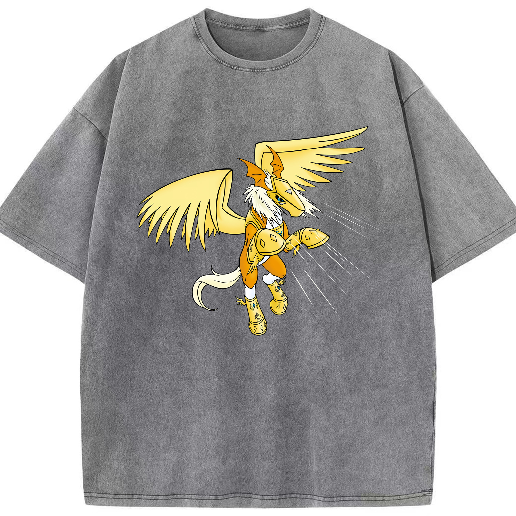 （画像用） Digimon デジタルモンスター/デジモン 綿100% ヴィンテージ風 半袖Tシャツ（フロントプリント）