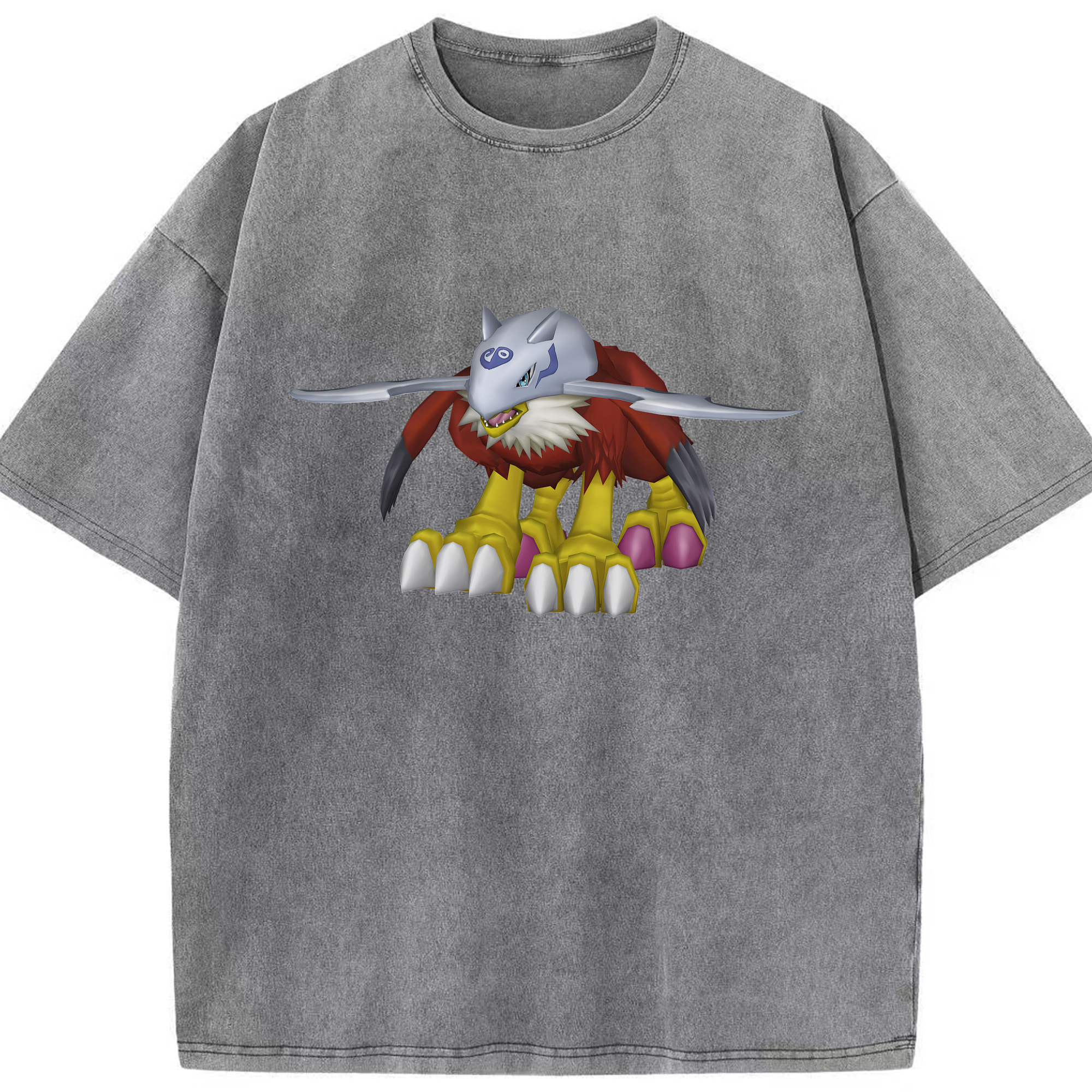 （画像用） Digimon デジタルモンスター/デジモン 綿100% ヴィンテージ風 半袖Tシャツ（フロントプリント）