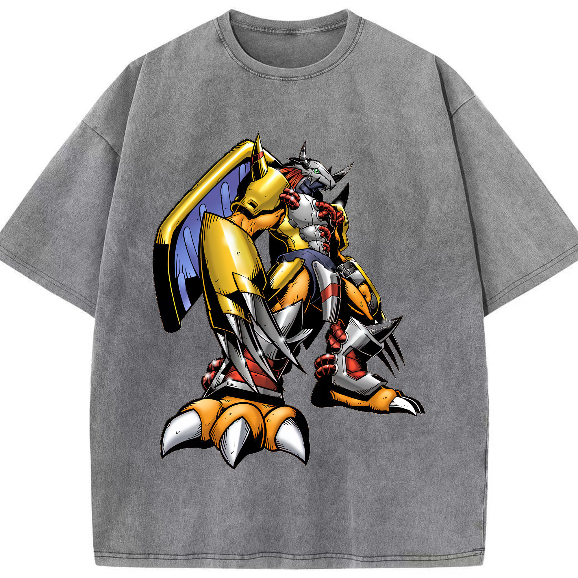 （画像用） Digimon デジタルモンスター/デジモン 綿100% ヴィンテージ風 半袖Tシャツ（フロントプリント）