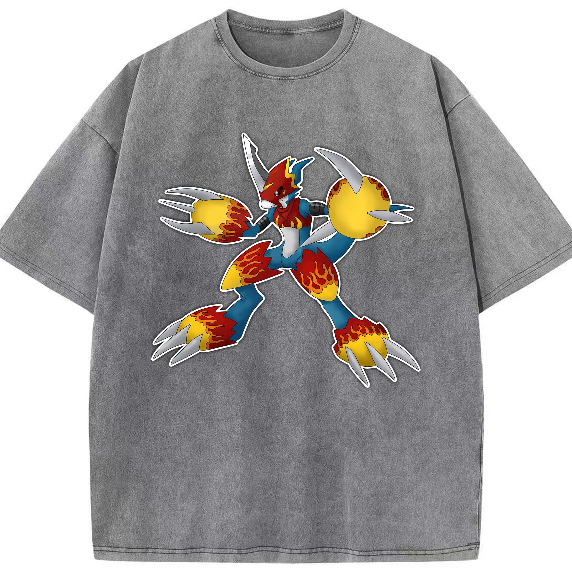 （画像用） Digimon デジタルモンスター/デジモン 綿100% ヴィンテージ風 半袖Tシャツ（フロントプリント）