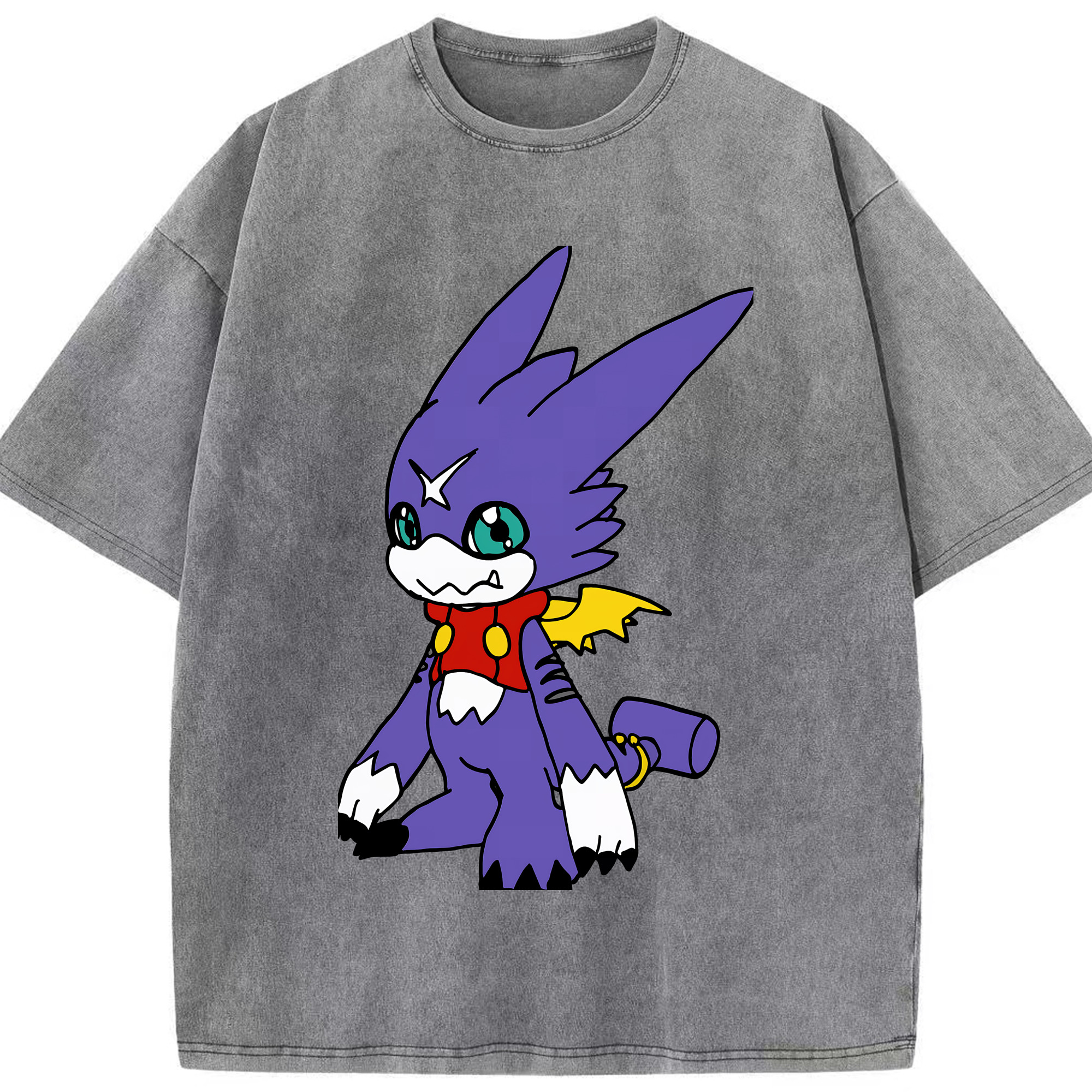 （画像用） Digimon デジタルモンスター/デジモン 綿100% ヴィンテージ風 半袖Tシャツ（フロントプリント）