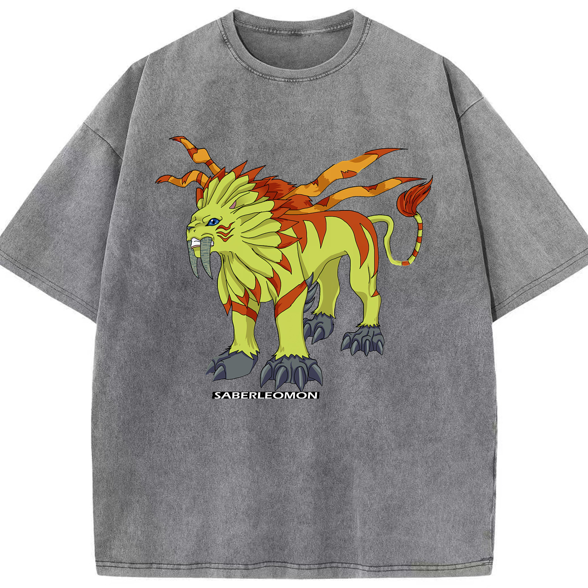 （画像用） Digimon デジタルモンスター/デジモン 綿100% ヴィンテージ風 半袖Tシャツ（フロントプリント）