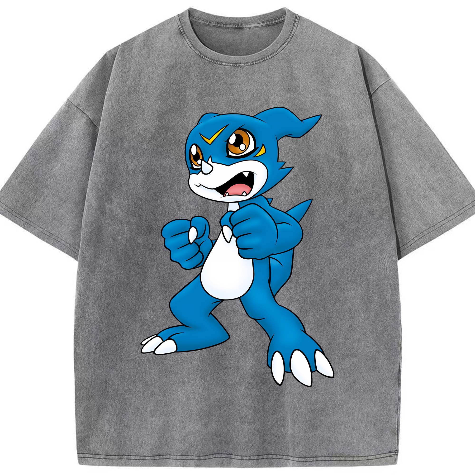 （画像用） Digimon デジタルモンスター/デジモン 綿100% ヴィンテージ風 半袖Tシャツ（フロントプリント）